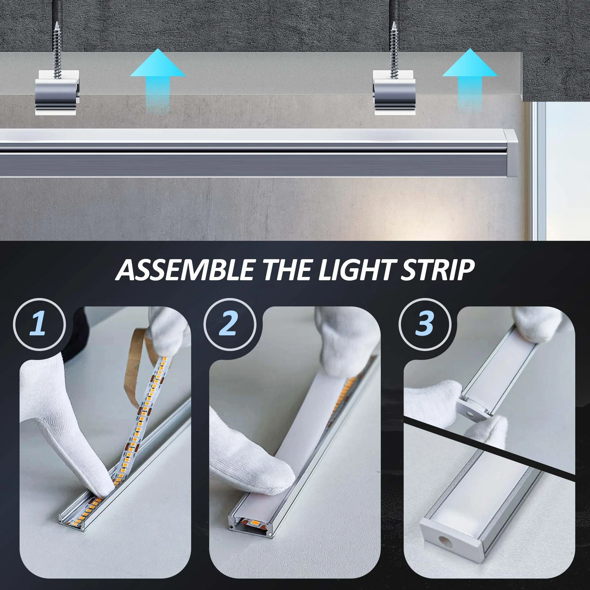 Shine Plus Profil aluminiowy do taśm LED, 15 x 2 m szyna LED, profil U z matową osłoną, maksymalne wymiary 17 mm, wymiary 19,7 mm x 10 mm.