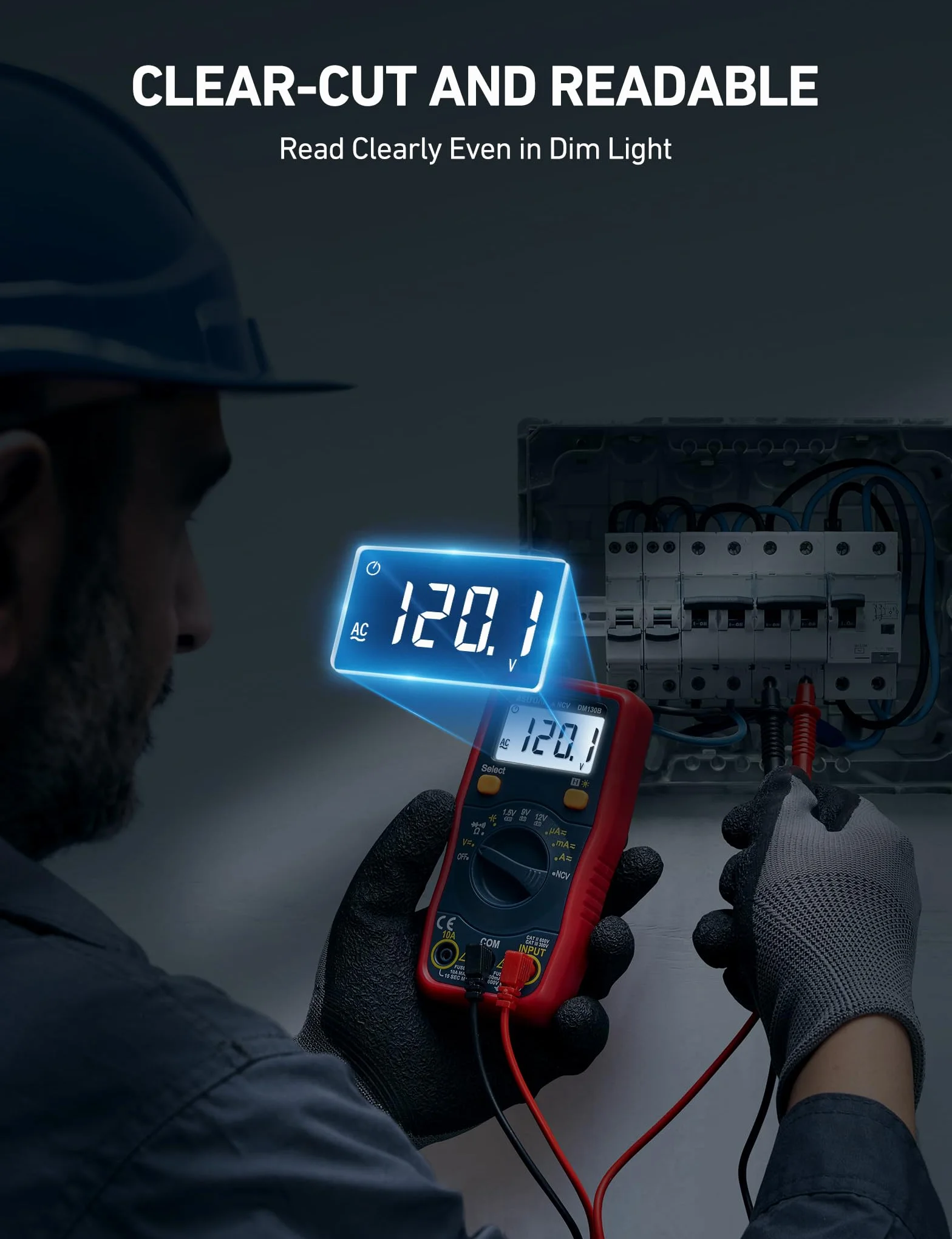 AstroAI Miernik cyfrowy, 4000 zliczeń, automatyczny tester, multitester, DMM, omomierz, woltomierz, 1,5 V, 9 V, 12 V, tester napięcia akumulatora z funkcją bezdotykową