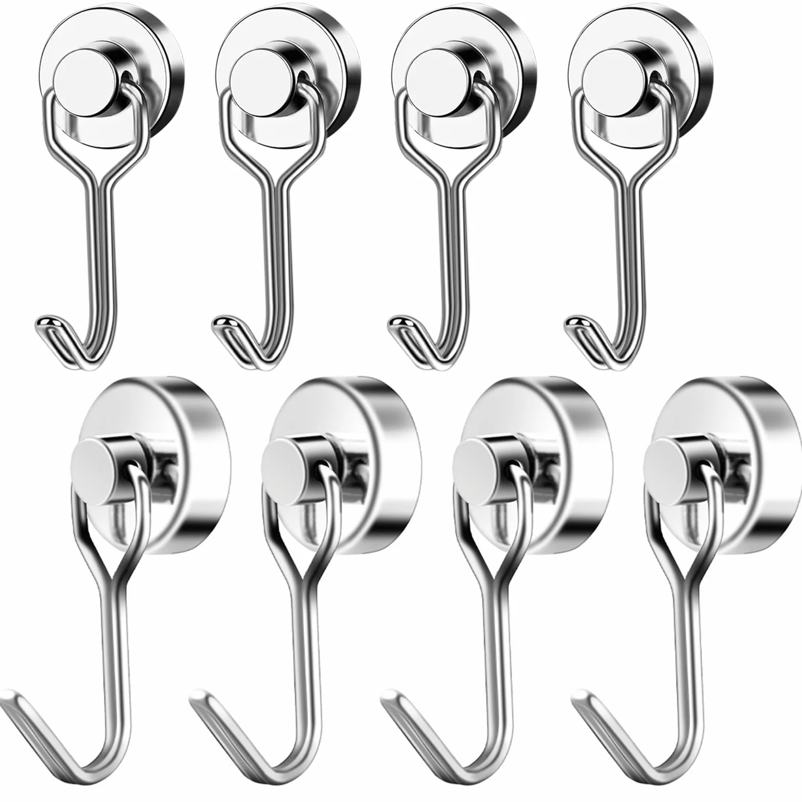 8 sztuk bardzo mocnych haczyków magnetycznych, uchwyt na klucze, magnetyczny wieszak na ręczniki, obrotowy, magnetyczny, nierdzewny, metalowy hak do rejsu, grilla, grilla, kuchni, lodówki, gadżetów