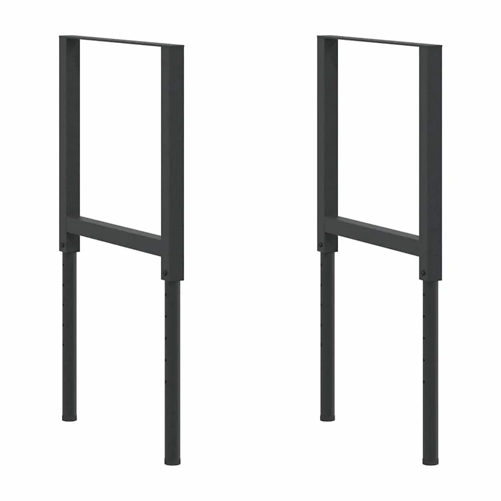 Stelaż stołu warsztatowego, regulowany, czarny, 55 x (69-95,5) cm, nogi stołu z regulacją wysokości, 2 sztuki, stabilne, wytrzymałe, do warsztatu, garażu, dla majsterkowiczów, nóżki stołu
