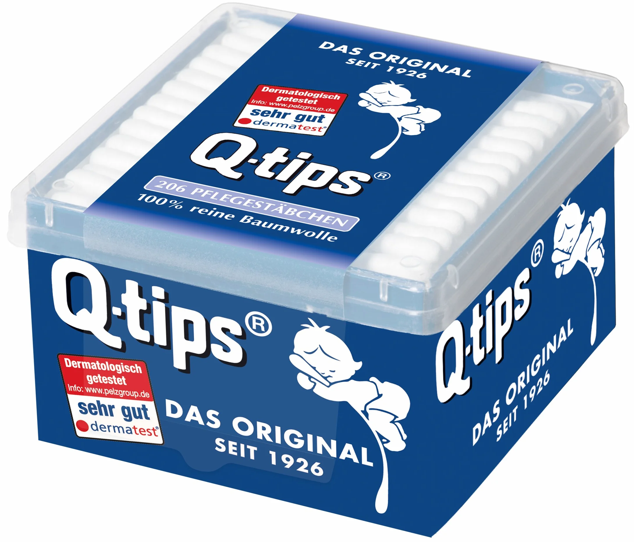 Q-Tips Patyczki pielęgnacyjne / patyczki higieniczne, 3 sztuki w opakowaniu (3 x 206 patyczków)