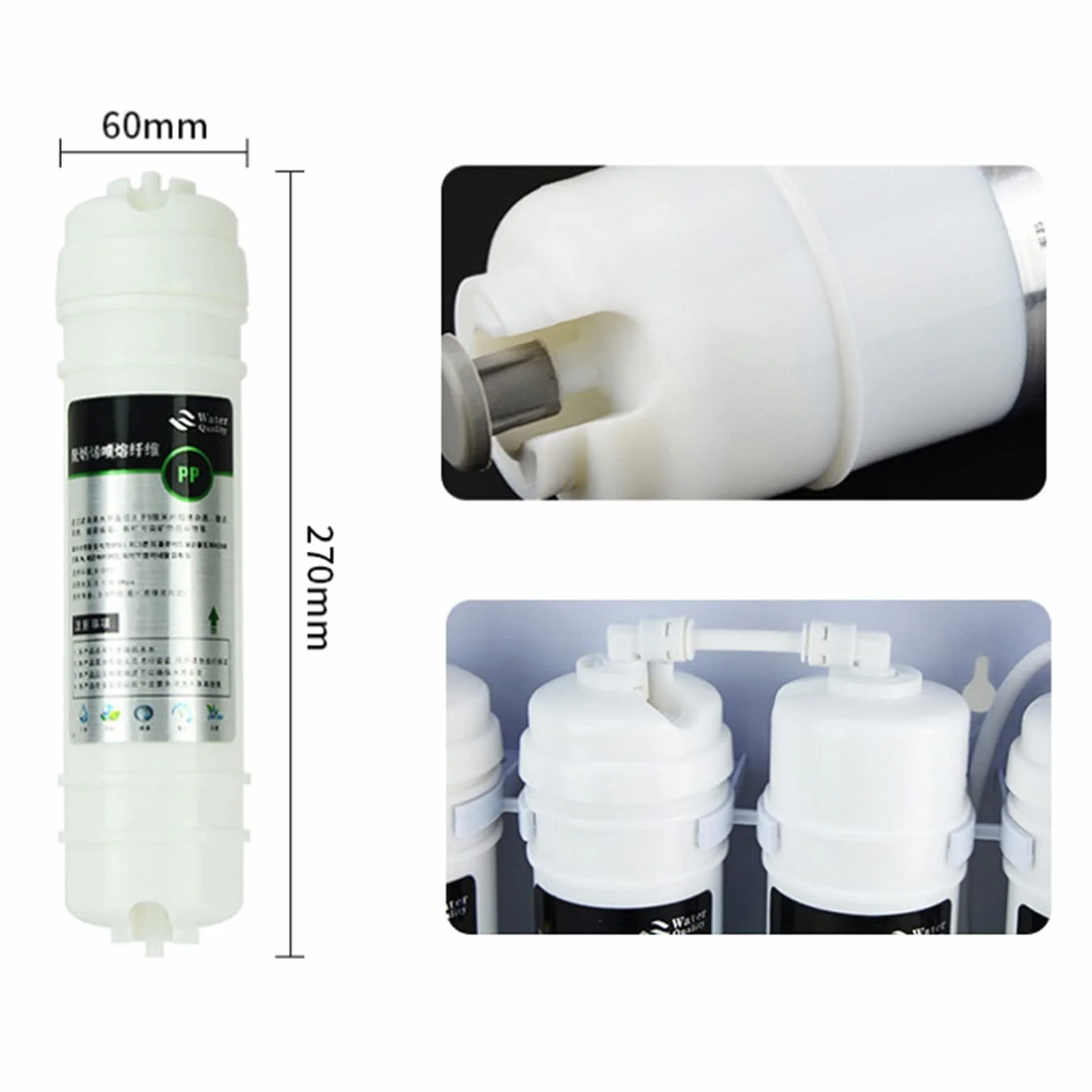 1 mikron Ppf + granulowany filtr z węglem aktywnym Udf + Cto blok węglowy filtr wkład do filtra wody do 5 etapów odwróconej osmozy Bezpieczne materiały