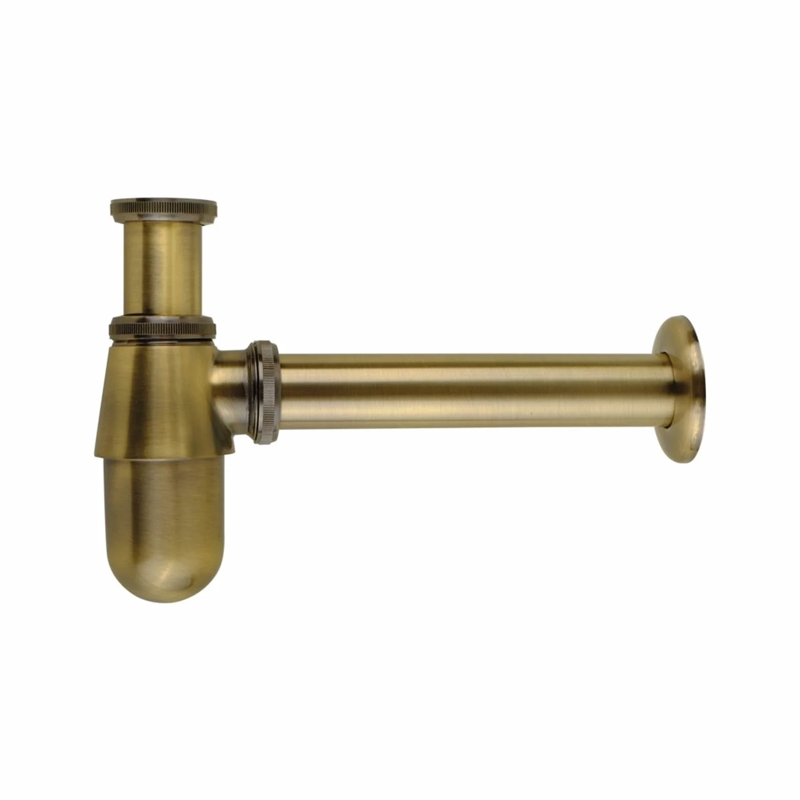 RAHBI Luksusowy syfon typu P-Trap w starym stylu z litego mosiądzu, syfon ścienny z rurką hydrauliczną z umywalką leisurely (Color : Brushed Bronze)