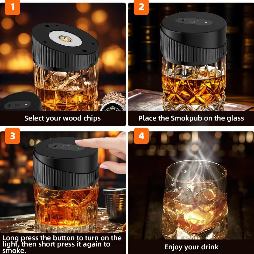 Elektryczny wędzarnia do whisky USB Akumulator Cocktail Smoker Kit
