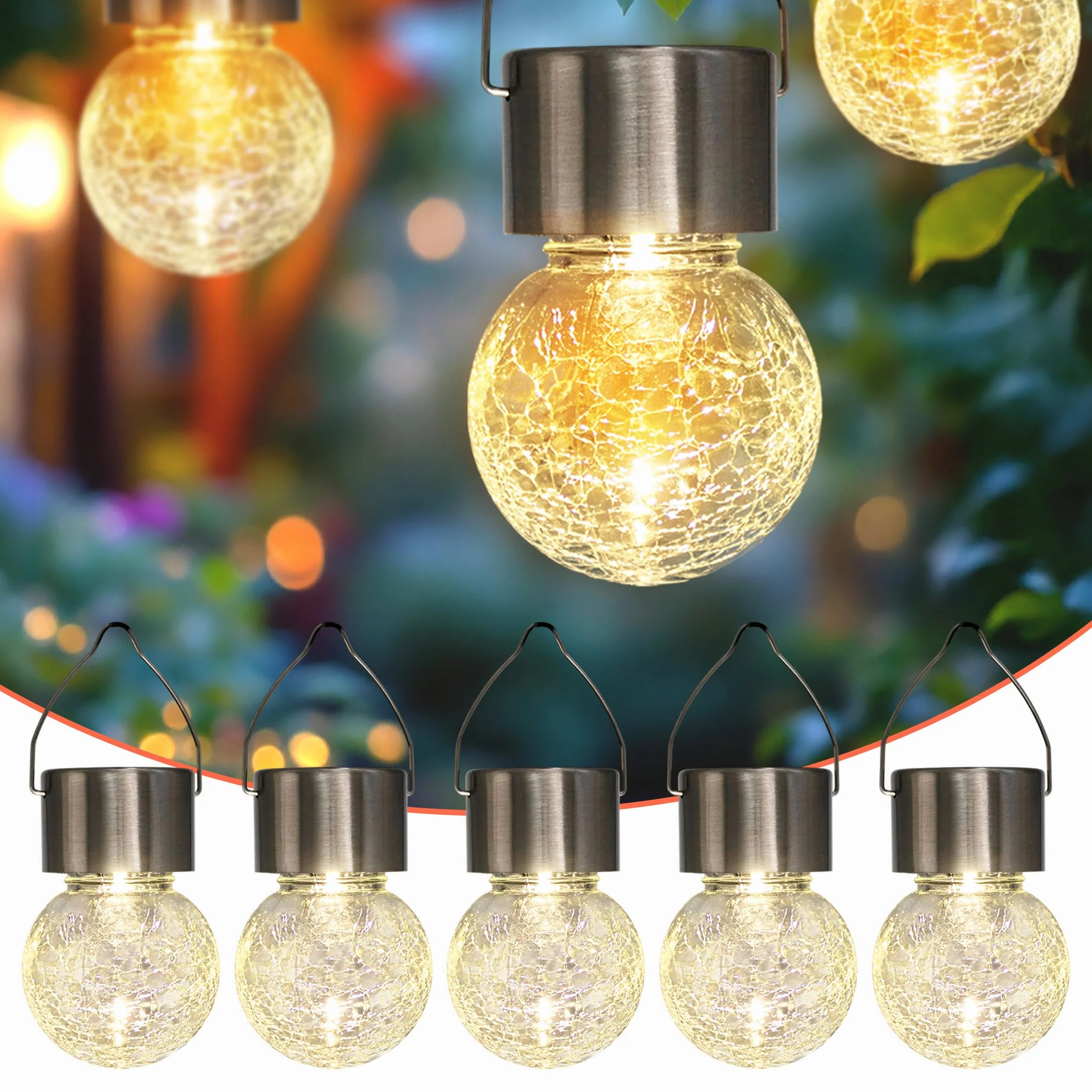 Spetebo 5 x solarna lampa wisząca LED – dekoracja ogrodowa lampa solarna lampa ogrodowa lampa wisząca