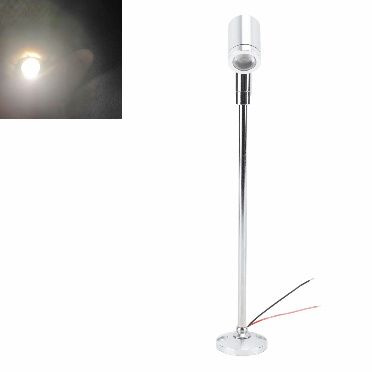 Haofy Mini Reflektor LED 12 V do Montażu na Słupie z regulowaną głowicą do Oświetlenia Skupionego Nadaje się do Gablot, Lad z biżuterią, Eksponatów Muzealnych (Światło sieciowe)