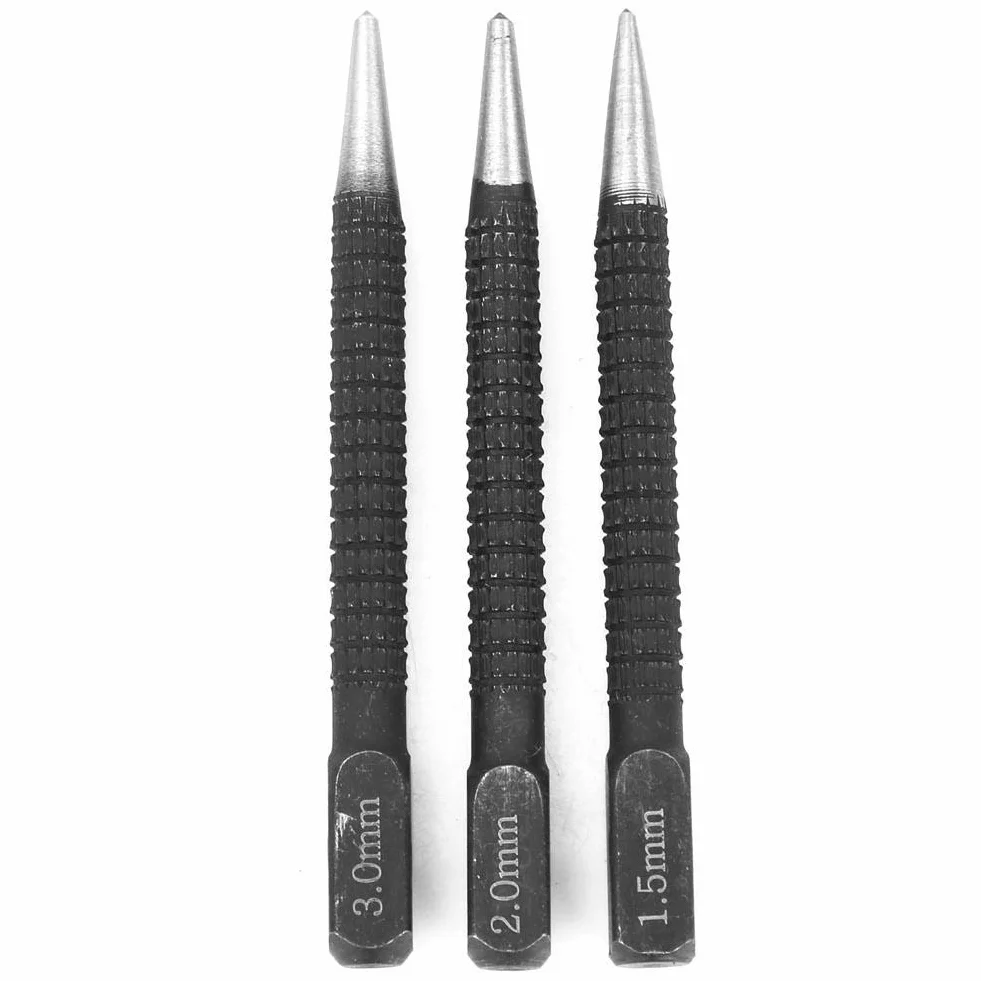3 Stück Center Punch Holzmarkierungswerkzeug Markierung Punch Center Punch Kombinationsmarker für die Bohrpositionierung