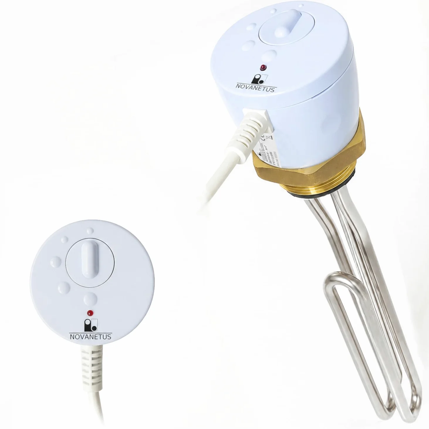 GEBN Pręt Grzejny 6/4" 3 kW 3000 W 230 V Element Grzewczy do Bojlerów ze Stali Nierdzewnej i Emaliowanych Zasobników Wody, Grzałka do Zbiorników Grzewczych z Termostatem