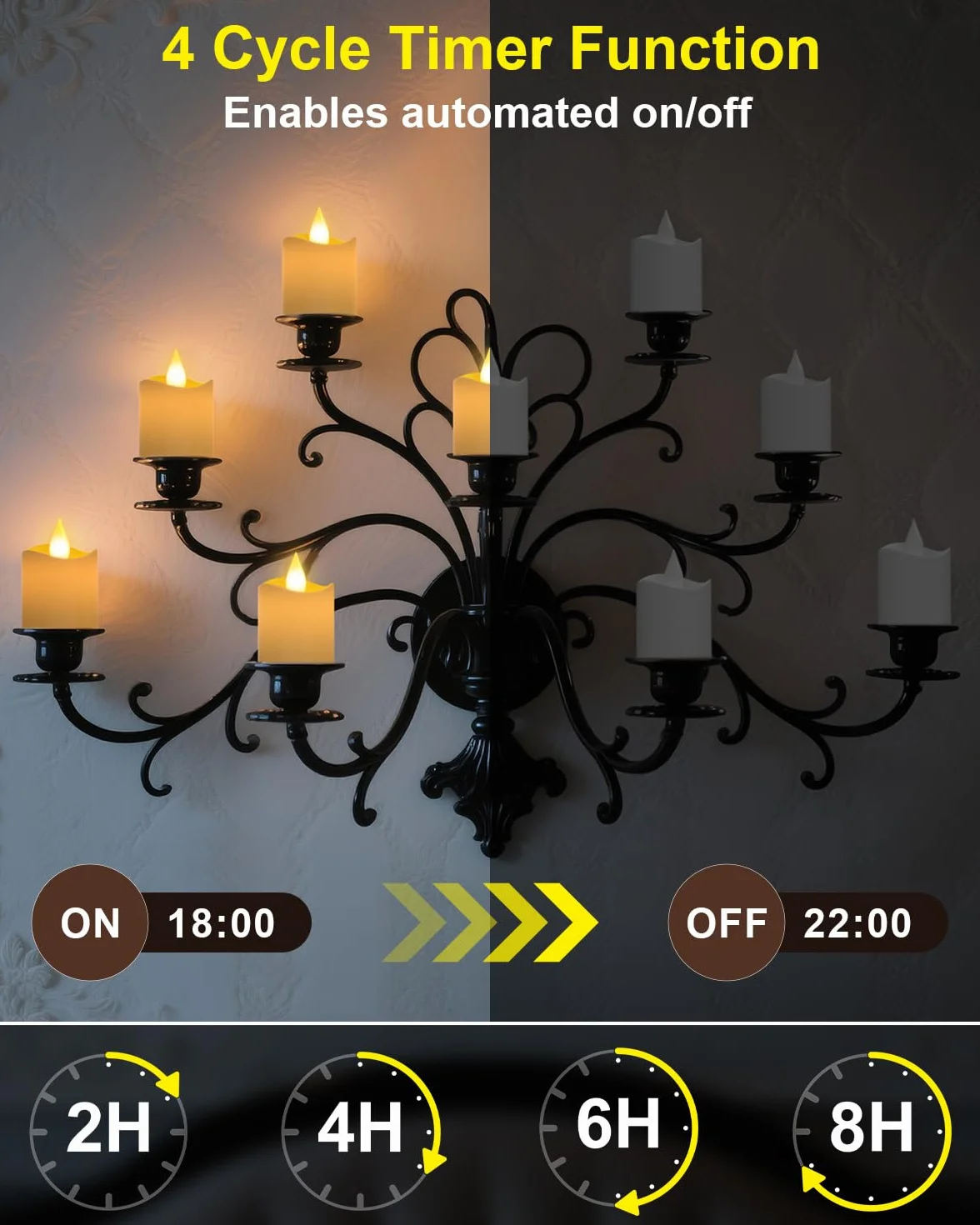 SoulBay Akumulatorowe podgrzewacze ze stacją ładującą, 6 szt. akumulatorowych lampek LED z pilotem zdalnego timera, bezpłomieniowe elektryczne świece LED migoczące na Halloween, Boże Narodzenie