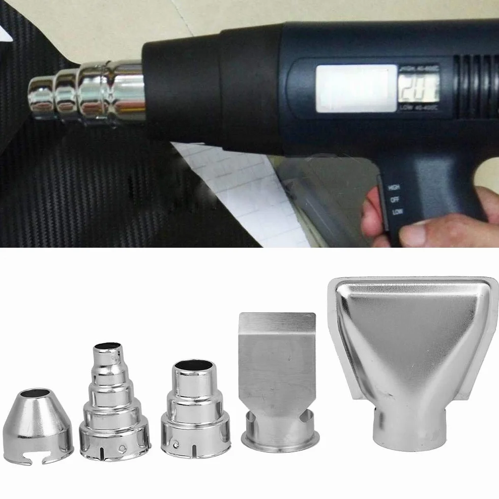 5pcs Hot Air Gun Nozzles Stainless Stee Heat Blower Tip Accessories