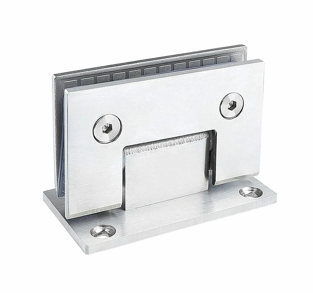 2 szt. Zawiasy do szklanych drzwi bezramowych 90 stopni ze stali nierdzewnej(Brushed Steel)