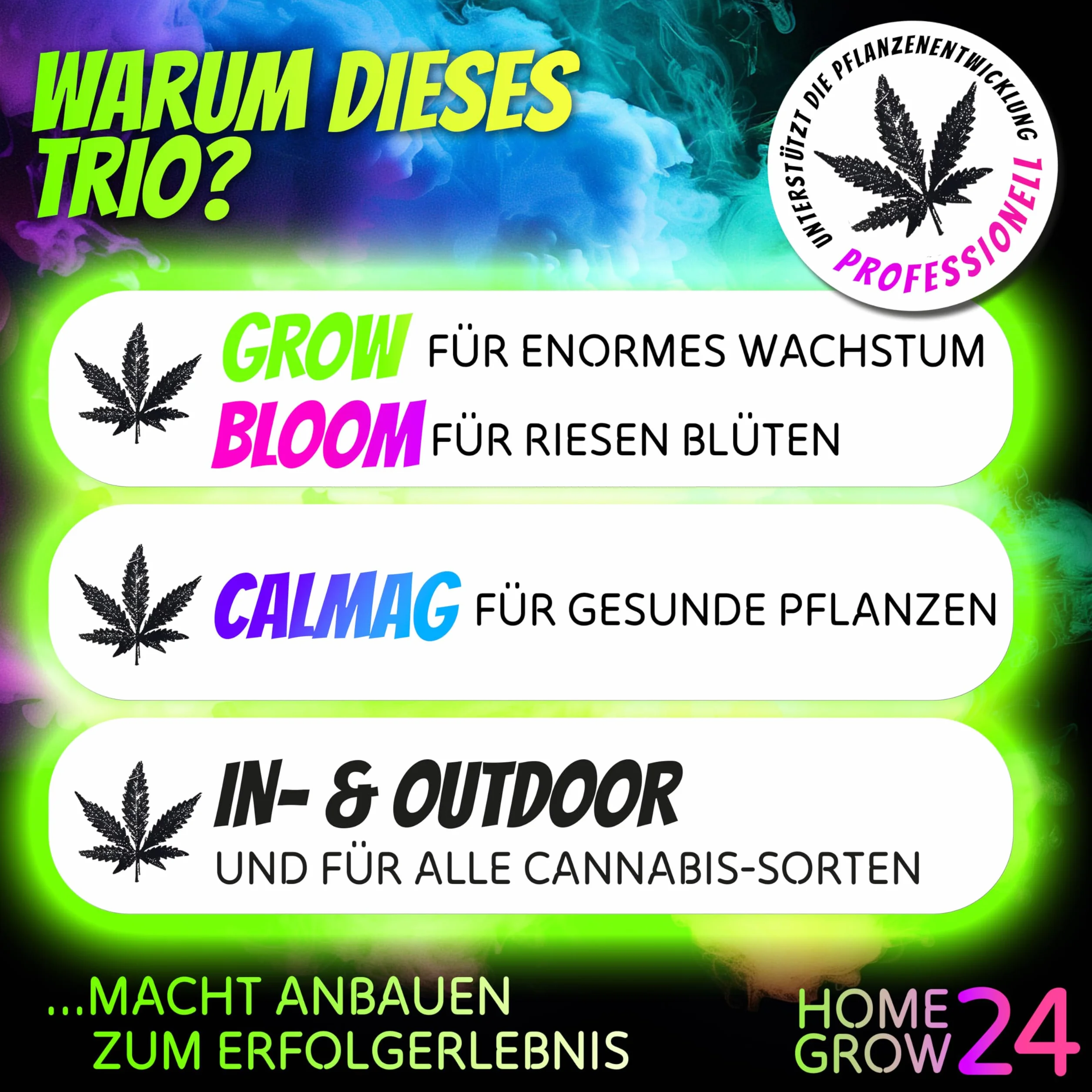 Homegrow24 Cannabis Trio Zestaw nawozów 3 x 500 ml