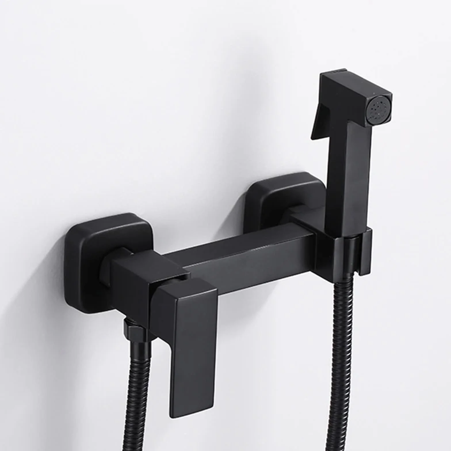 Bidet Bateria prysznicowa w kolorze złotym, higieniczny opryskiwacz, bateria natryskowa, bateria z mieszaczem ciepłej i zimnej wody, czarna bateria toaletowa (szczotkowany złoty)