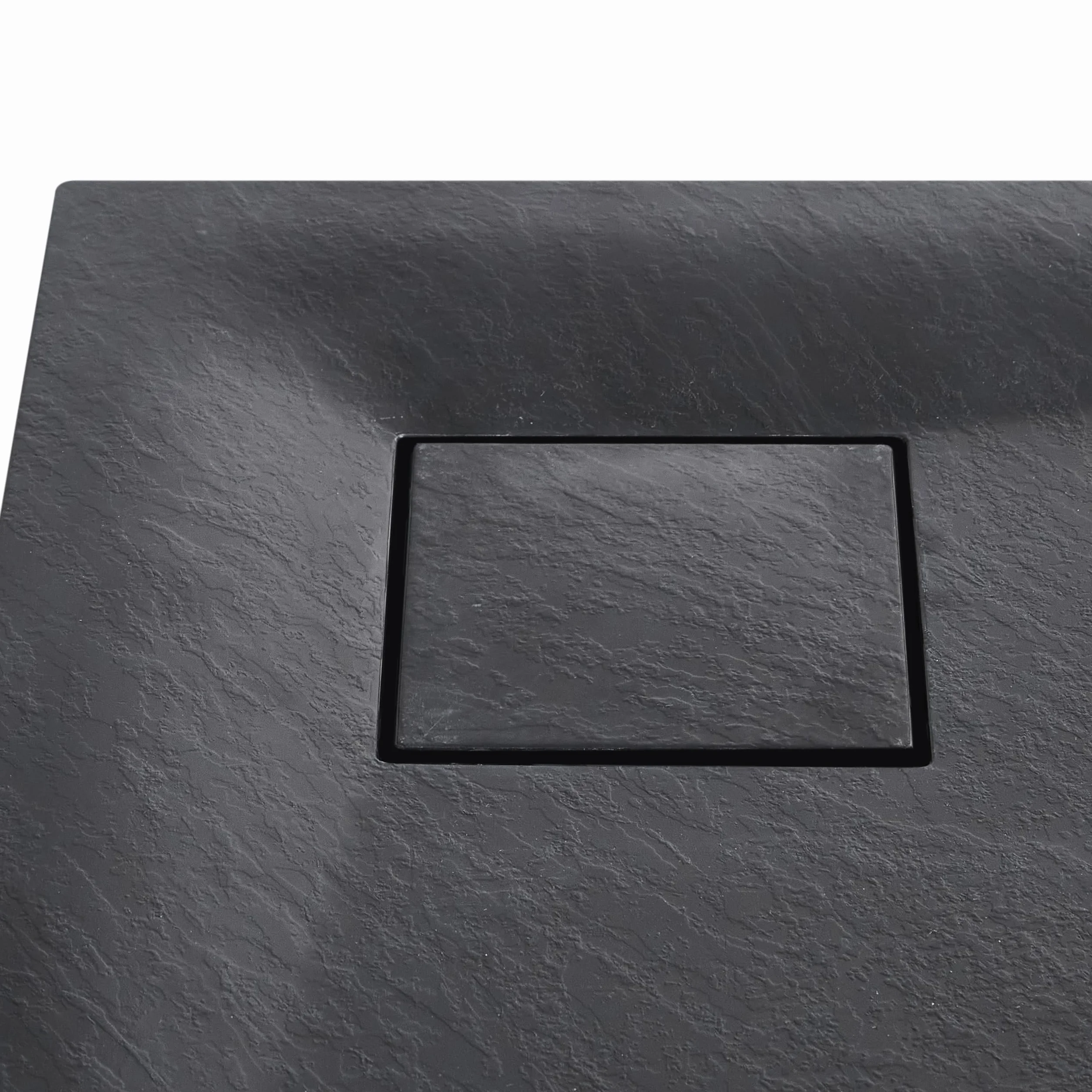 Brodzik prysznicowy z syfonem z materiały SMC czarny efekt naturalnego kamienia 90 x 90 x 3 cm Paron