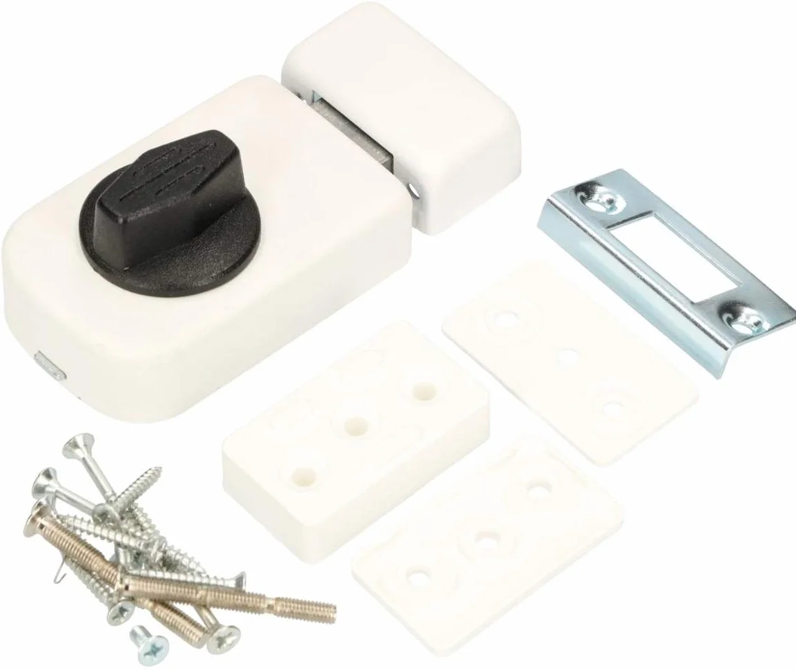 KOTARBAU® Dodatkowy zamek 50 mm, 3 kolory z cylindrem zewnętrznym, różne zamykanie, zamek skrzynkowy, zamek do drzwi zamek do drzwi, zamek do skrzynki (biały)