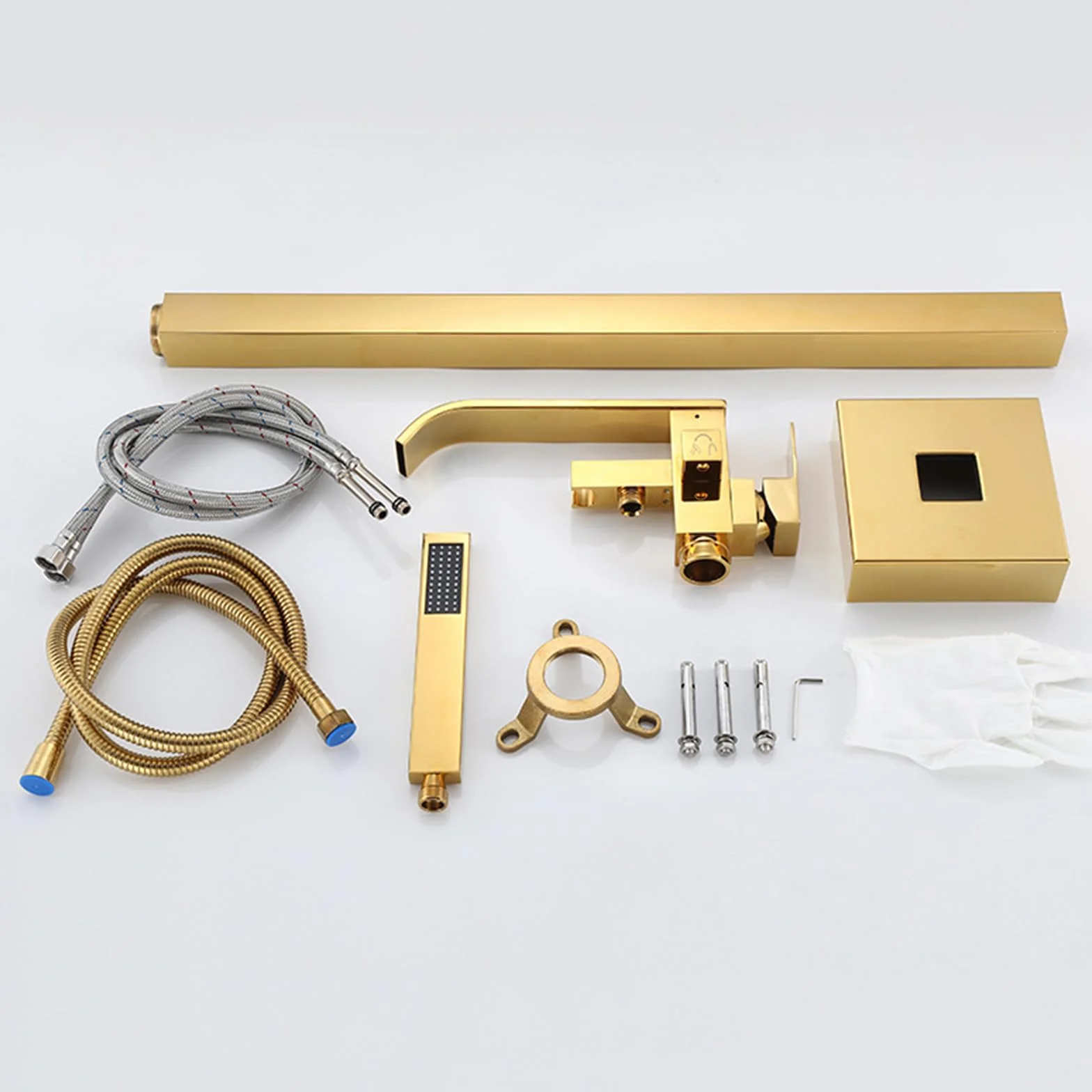 Bateria wannowo-prysznicowa Rose Gold wolnostojąca bateria wannowa z prysznicem Obrotowa bateria 360° Bateria wannowo-prysznicowa Zawór przełączający