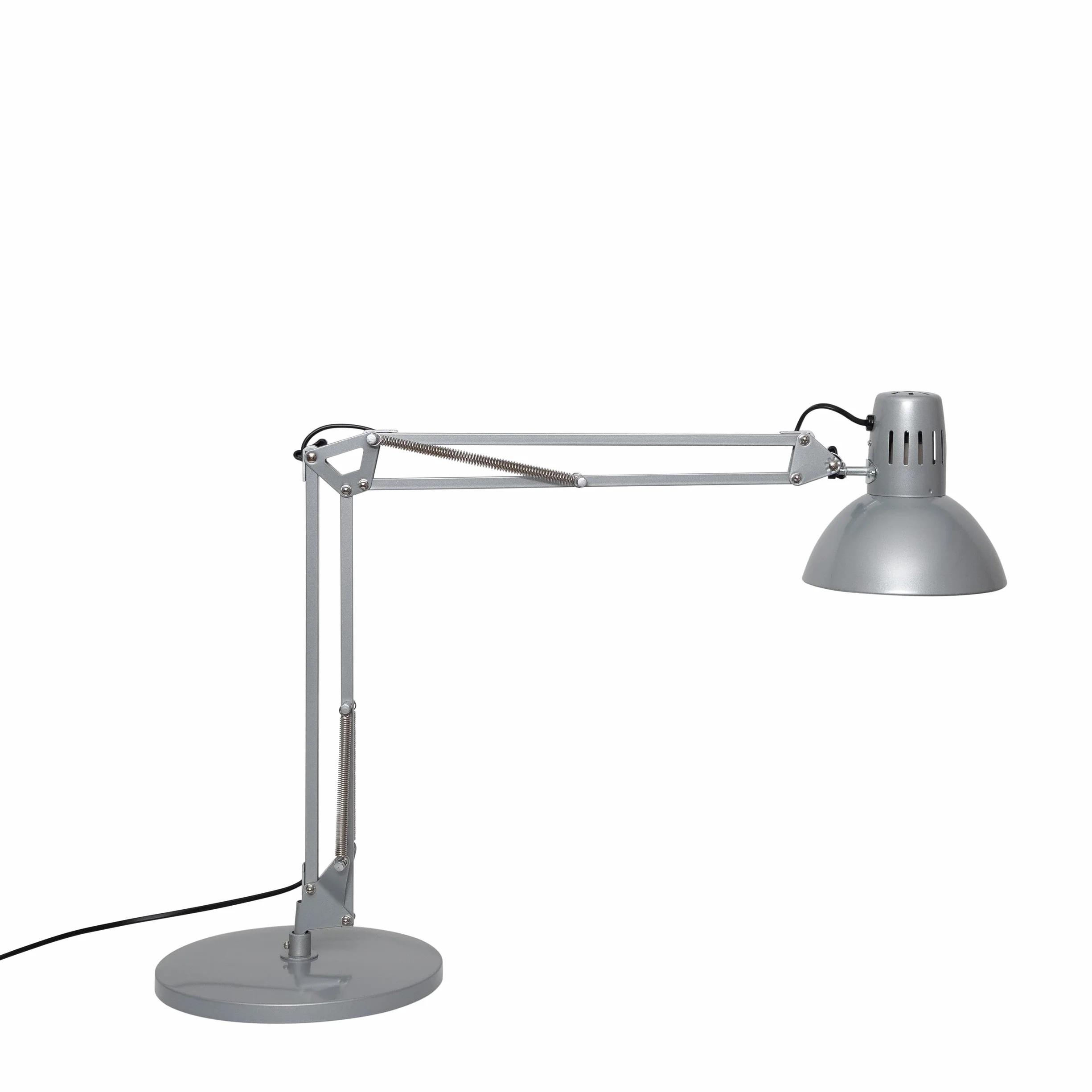 MAUL Lampa Biurkowa Led MAULstudy Regulowana Lampa Stojąca z Ramieniem Przegubowym do Biura, Gabinetu i Biurka Elegancka Lampa Biurowa z Metalu Ekskluzywne Żarówki Led Srebrna | bezpośrednie światło na podłogę, ciężka podstawa odporna na zarysowania, podw