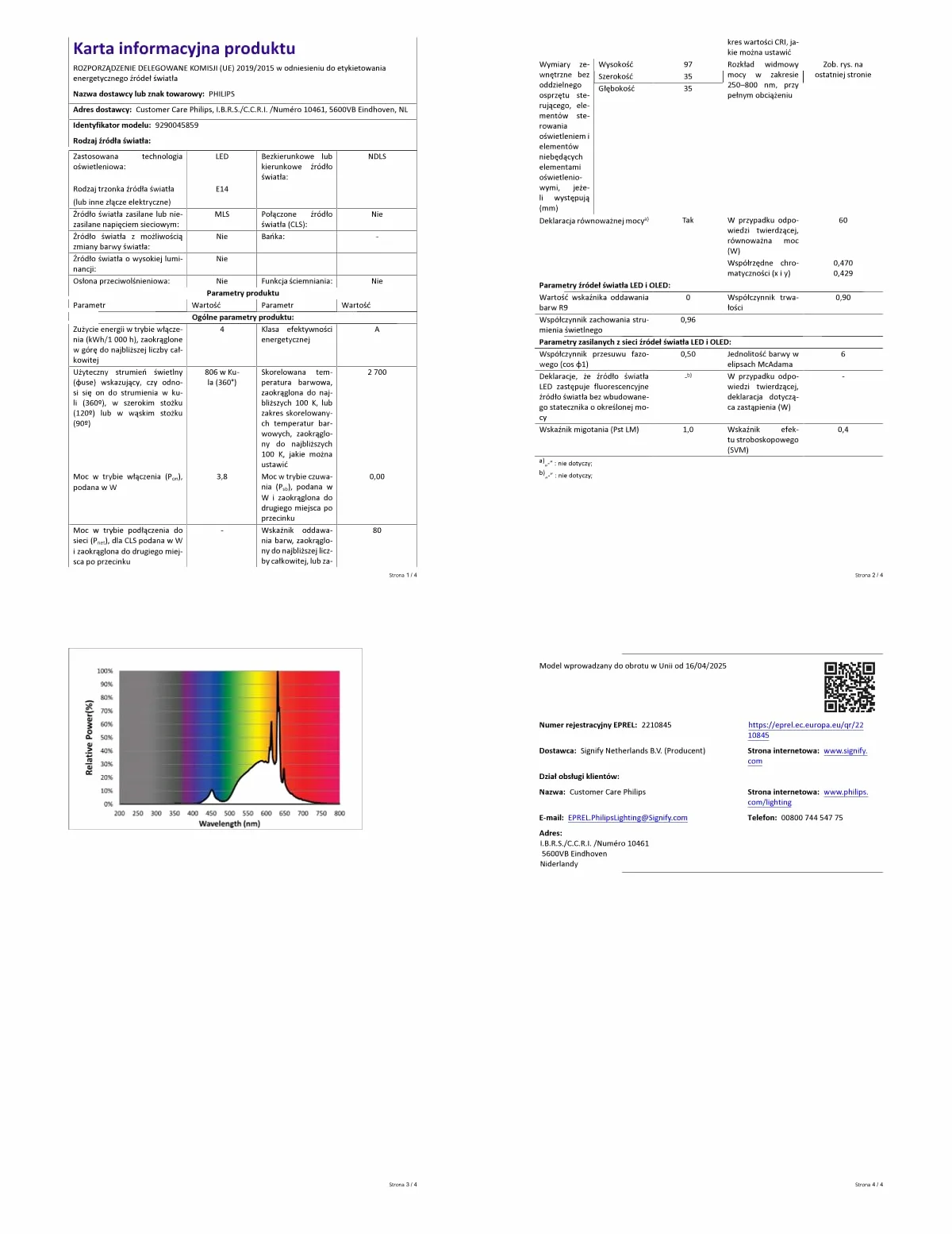 Philips LED UltraEfficient matowa świecowa żarówka B35, trzonek E14, klasa energetyczna A, 806 lm, odpowiednik 60W, ciepła biel (2700K), EyeComfort, 50 000 godzin, 1 szt.
