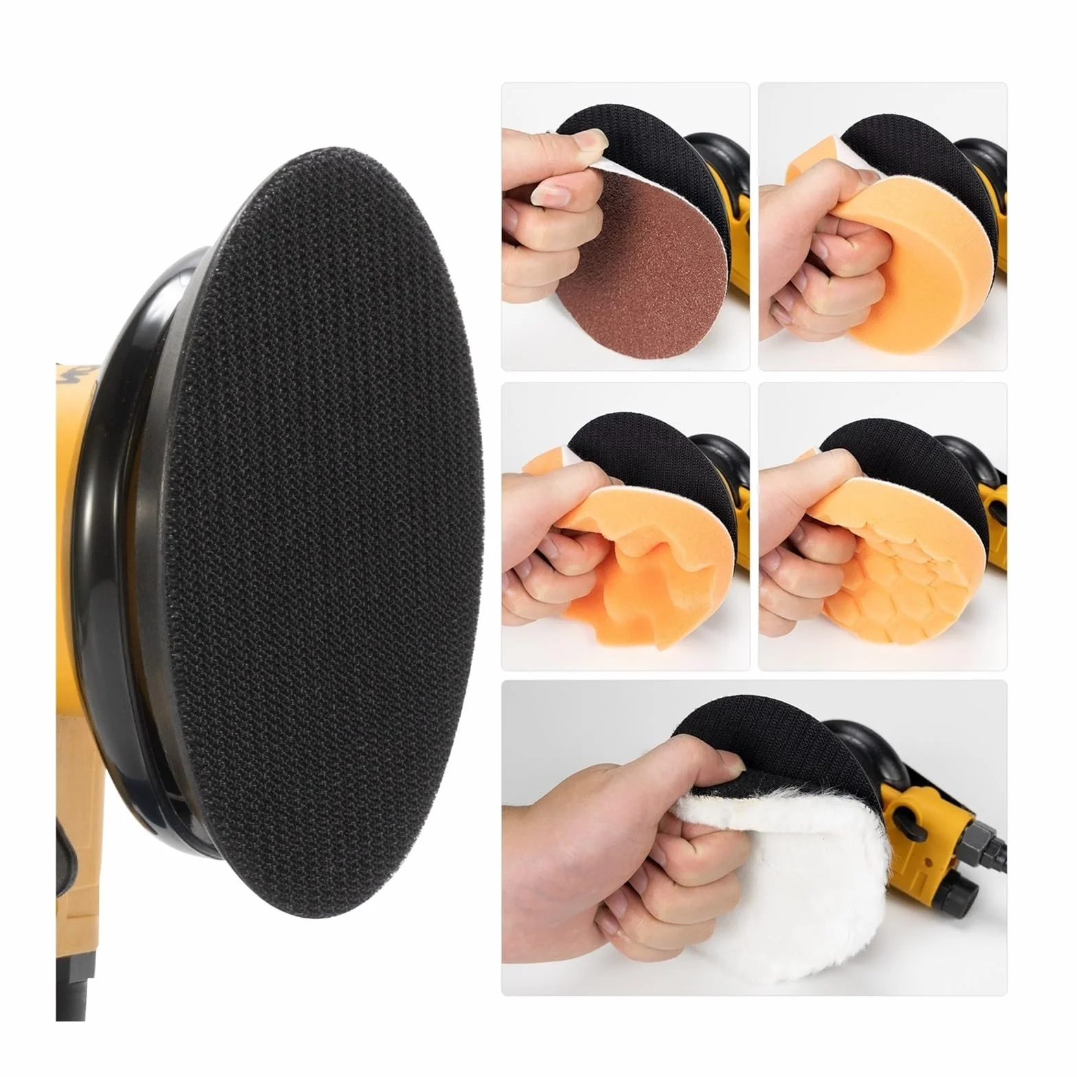 Pneumatyczna szlifierka pneumatyczna polerka 6 ''150mm narzędzie do pielęgnacji lakieru samochodowego polerowanie losowa orbitalna maszyna palmowa szlifierka do drewna do obróbki drewna(C9 Sander)