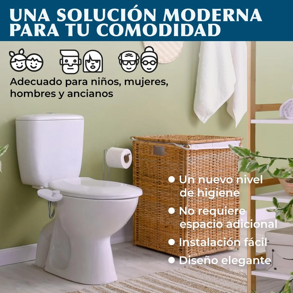 Bidet do toalety toaletowej, nowy design, zimna woda, nieelektryczna (biała)