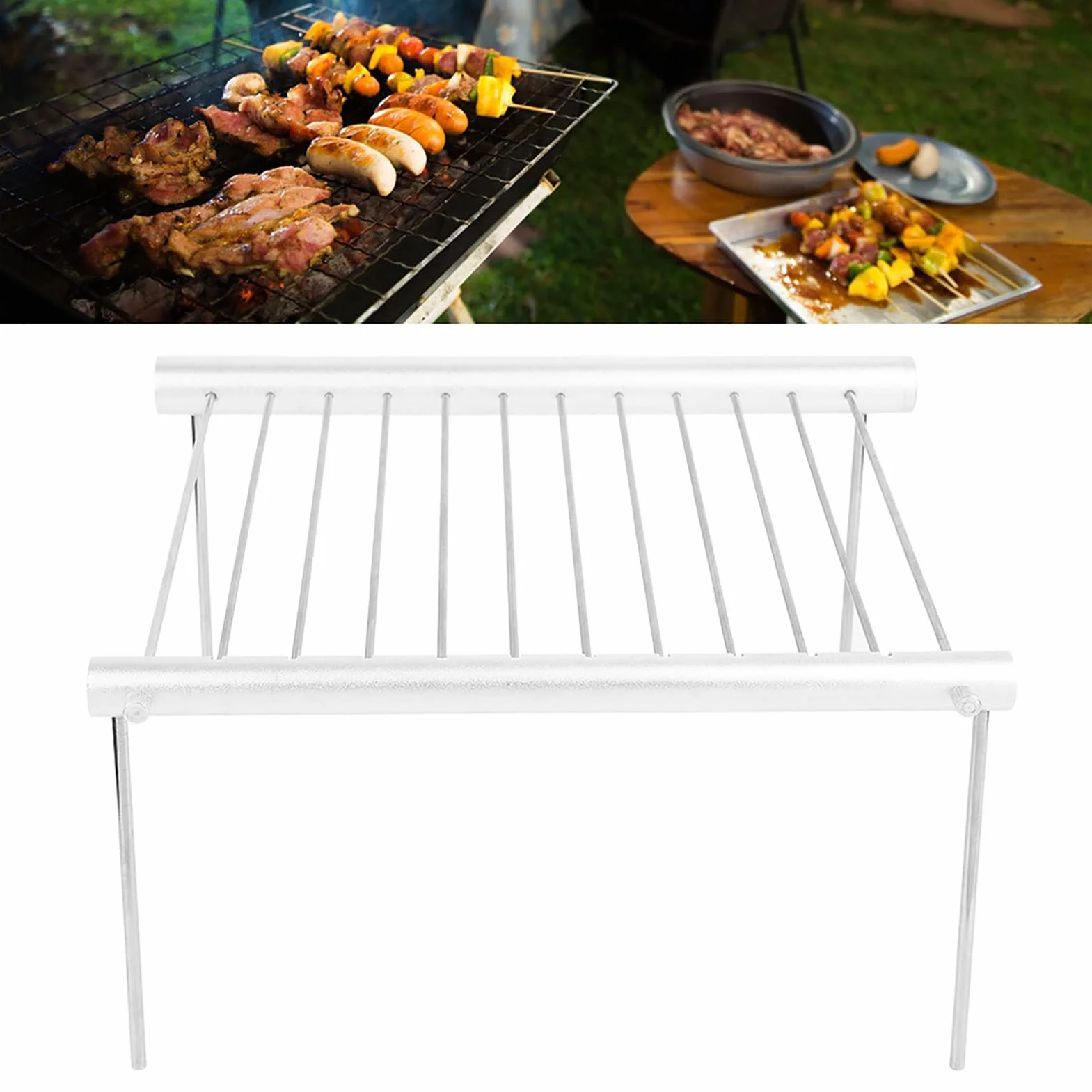 Grill ze stali nierdzewnej przenośny składany węglowy do pikników kempingowych