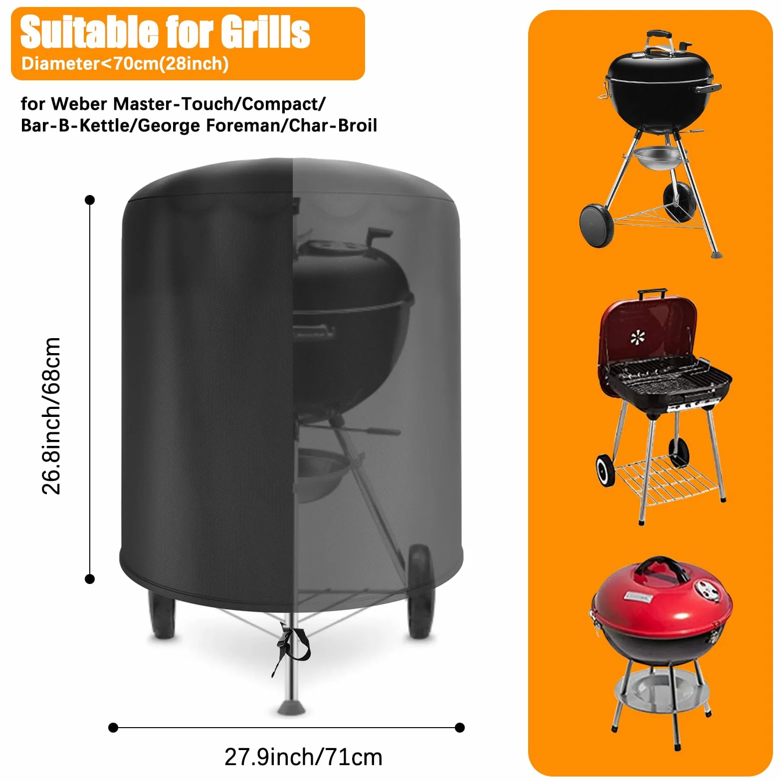 Pokrowiec na grill Weber 57 cm 500D Oxford wodoszczelny odporny na warunki atmosferyczne
