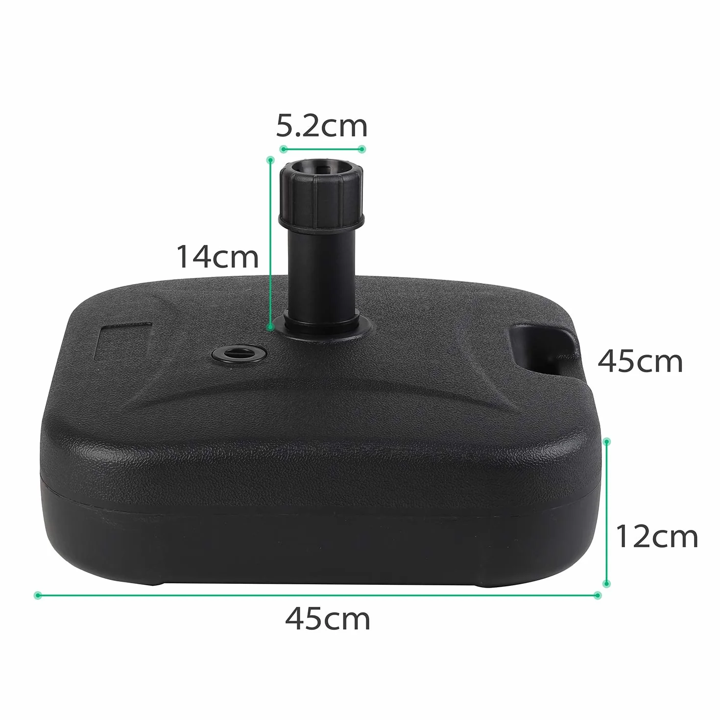 Sekey Stojak na parasole do parasoli przeciwsłonecznych do 32-38 mm, czarny, 24 kg