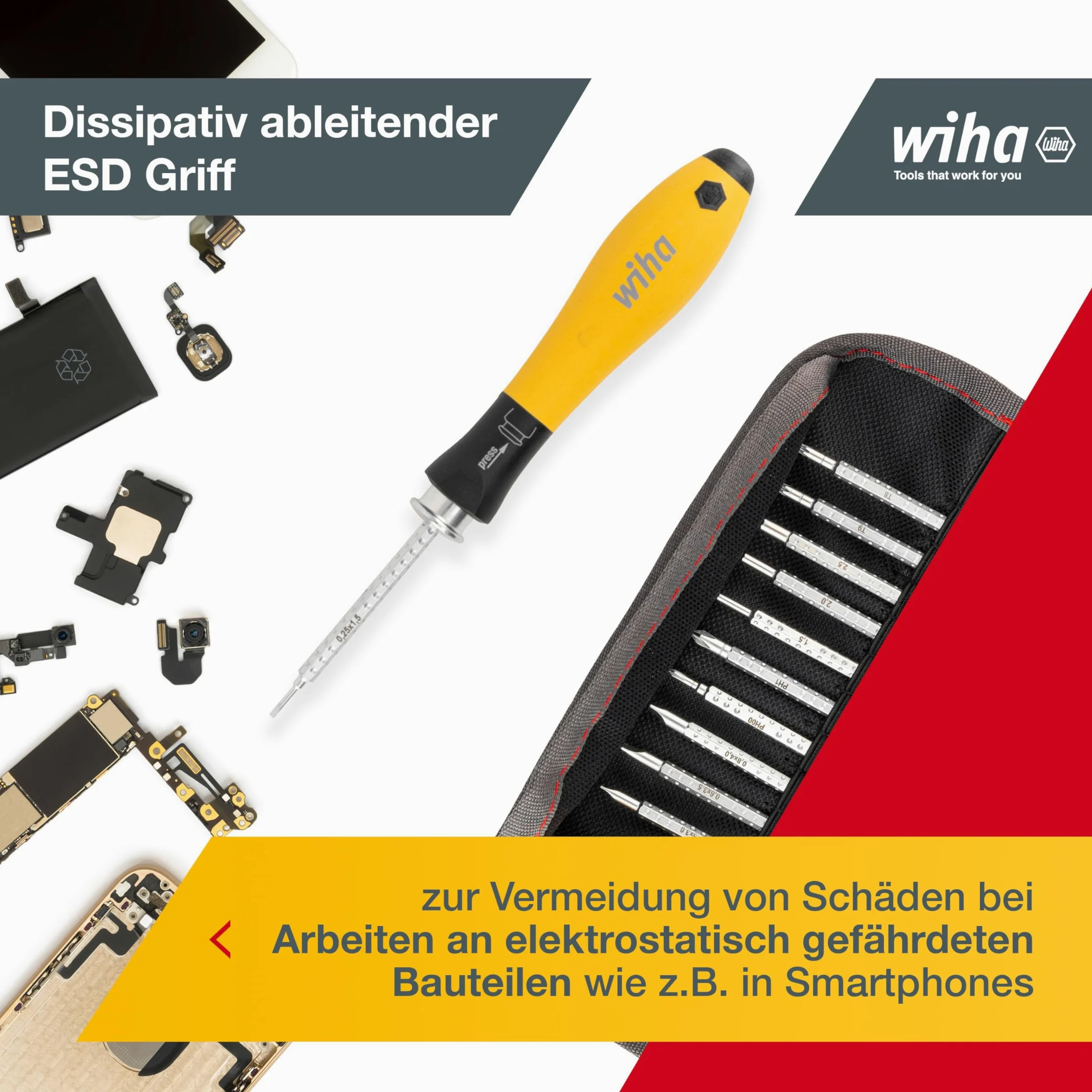WIHA 31499 - Zestaw śrubokrętów z wymiennymi prętami System 4 ESD 269T11 System 4 Ref. 2691T11esd