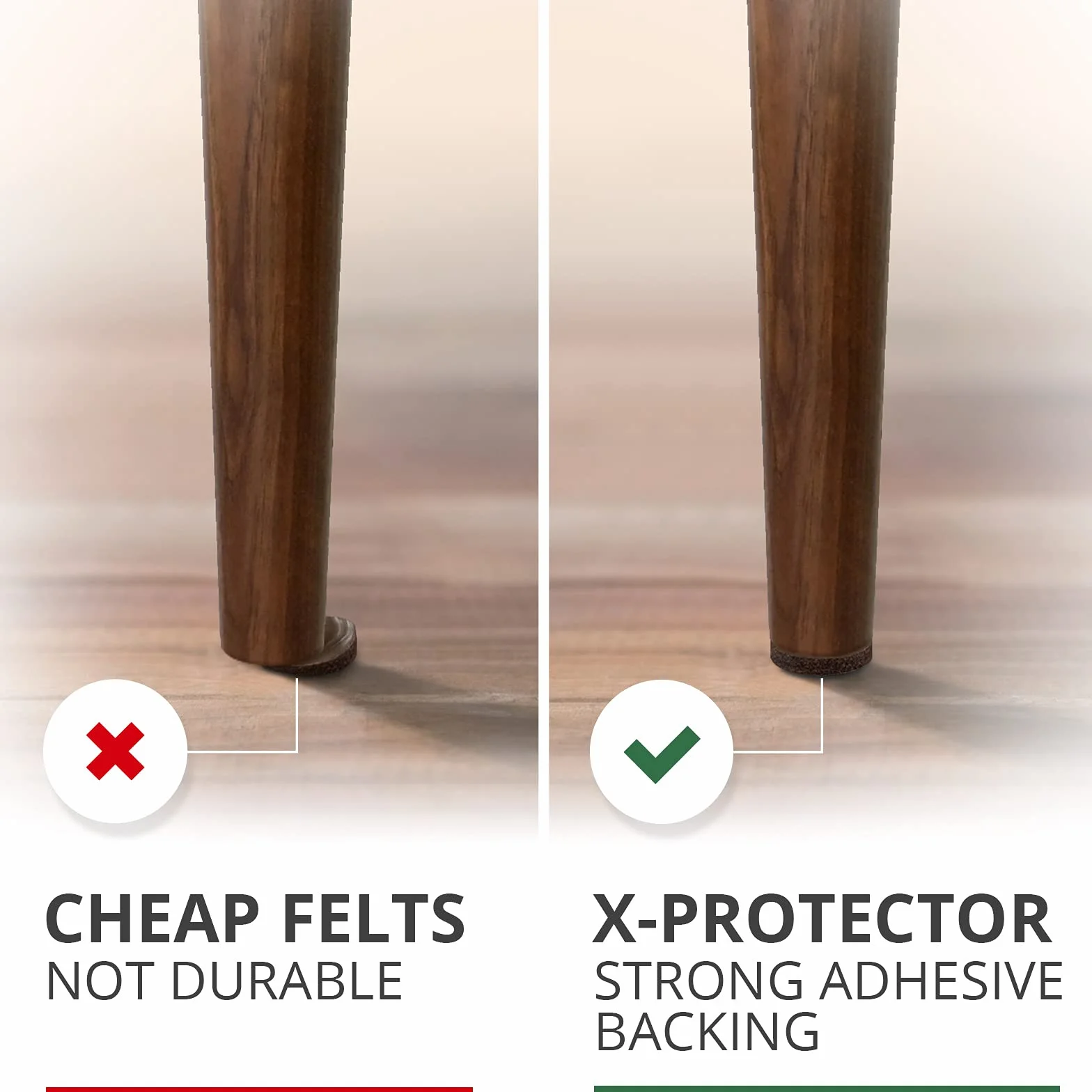 Filcowe podkładki meblowe X-PROTECTOR - 48 Premium Samoprzylepne podkładki Ochrona podłogi - Filcowe podkładki do Nóżki mebli - Najlepsze Podkładki meblowe do podłóg - Chroń swoje twarde podłogi!