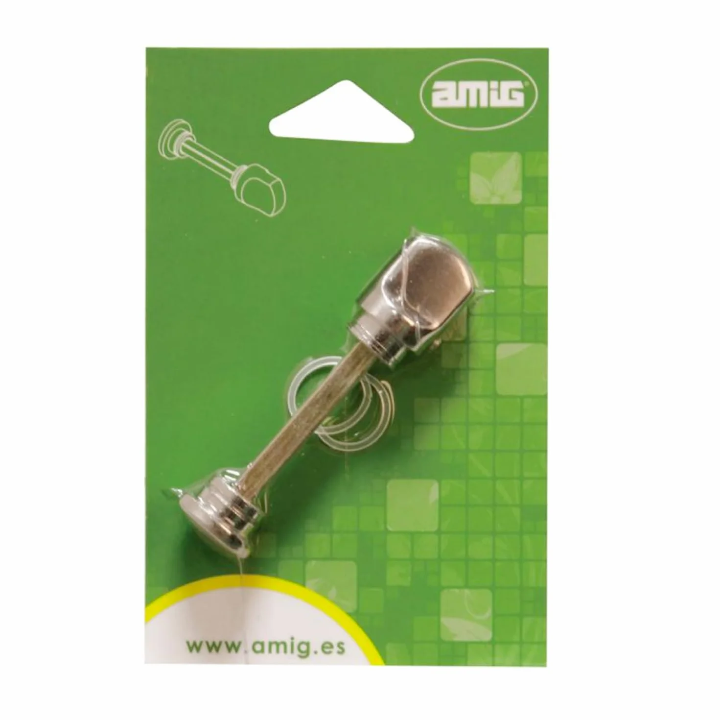 Amig - Pokrzywa na tuleje płytowe | Mod. 6Z | Ø21 x 90 mm | Kwadrat 6 mm | Skazanie z zewnętrznym systemem odblokowania | Zamak srebrny matowy