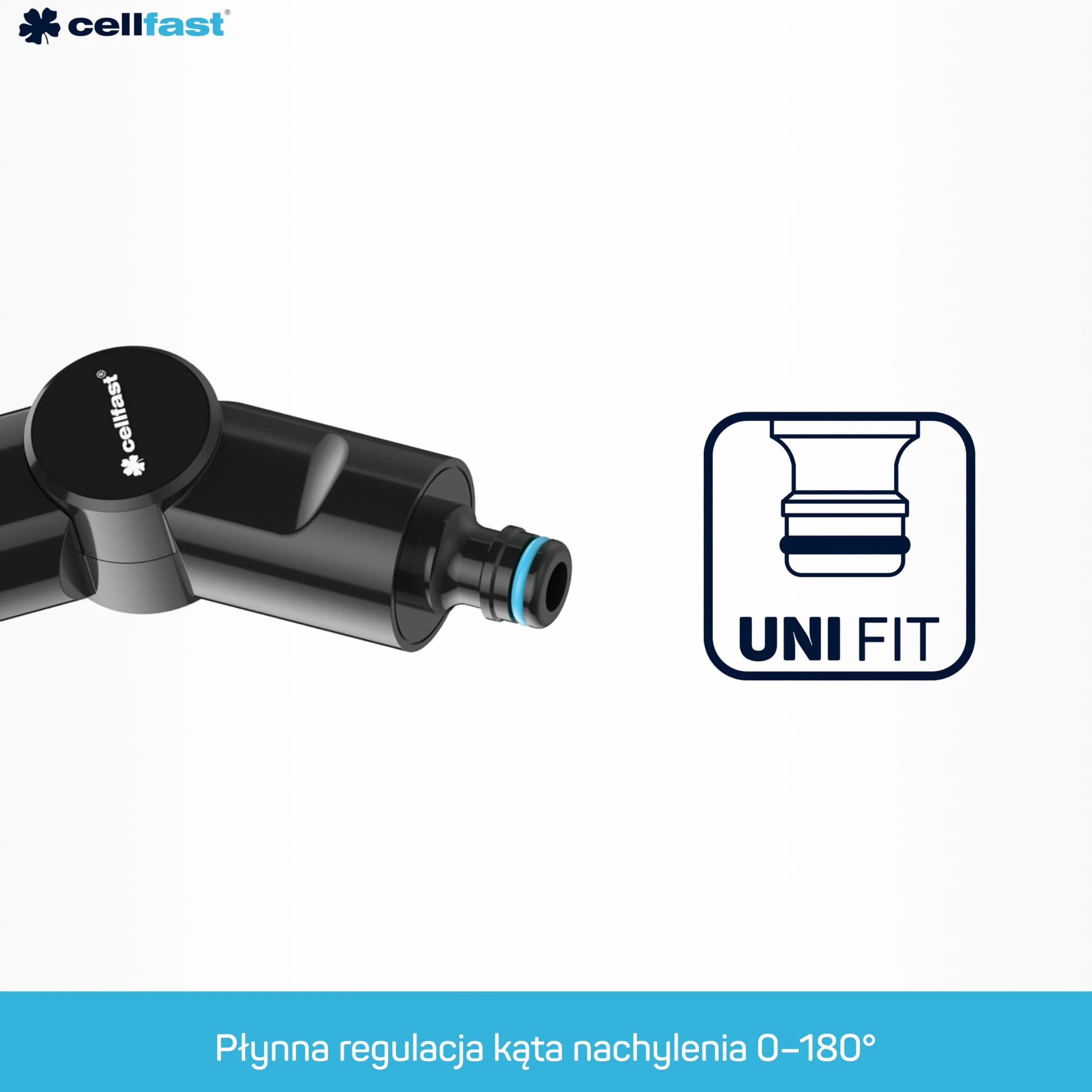 Cellfast Uniwersalna złączka kątowa z gwintem wewnętrznym, szybkozłączka z tworzywa sztucznego ABS, G1/2", G3/4", G1", 53-250