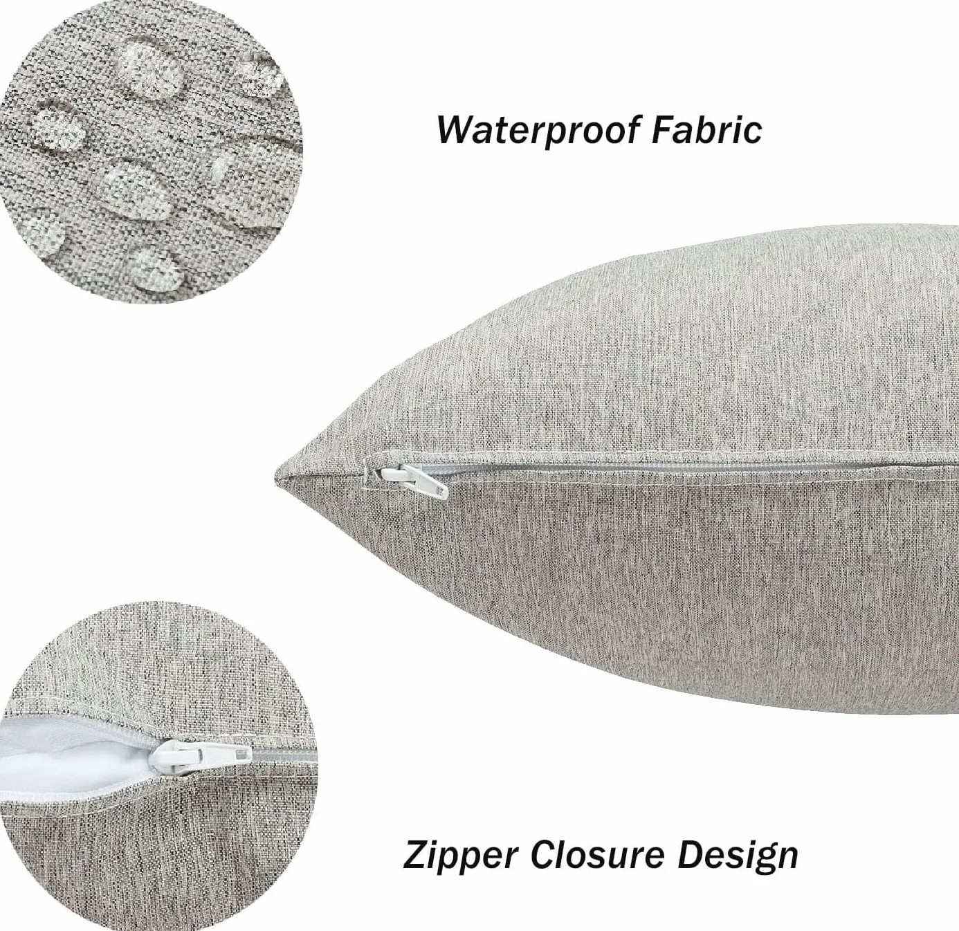 Zestaw 2 zewnętrznych wodoodpornych poszewek na poduszki 18 x 18 cali, świąteczna poduszka dekoracyjna Sham poszewka na poduszkę do namiotu ogrodowego Patio Balkon Sofa Sofa(ND19030)