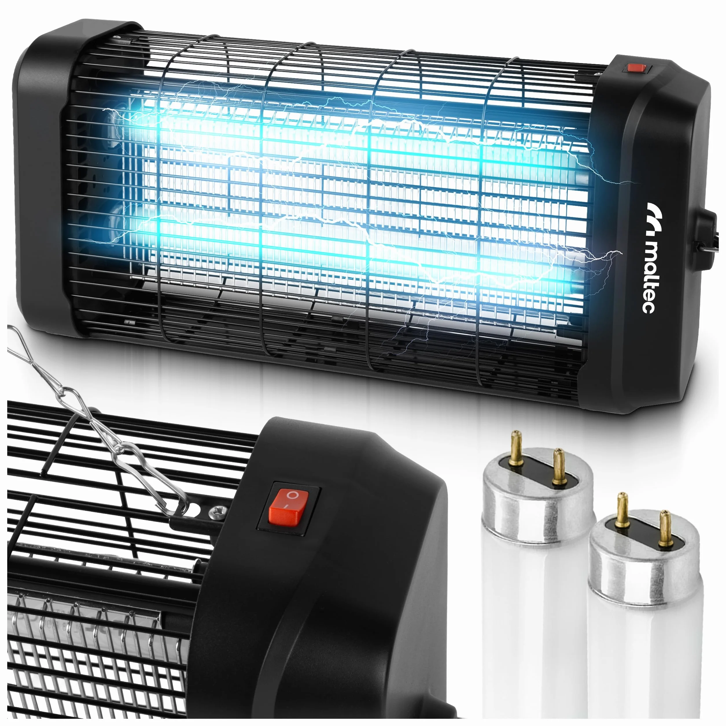 Lampa owadobójcza, lampa przeciw owadom, lampa MalTec 20 W, elektryczna, 3800 V, pułapka na muchy ze światłem UV