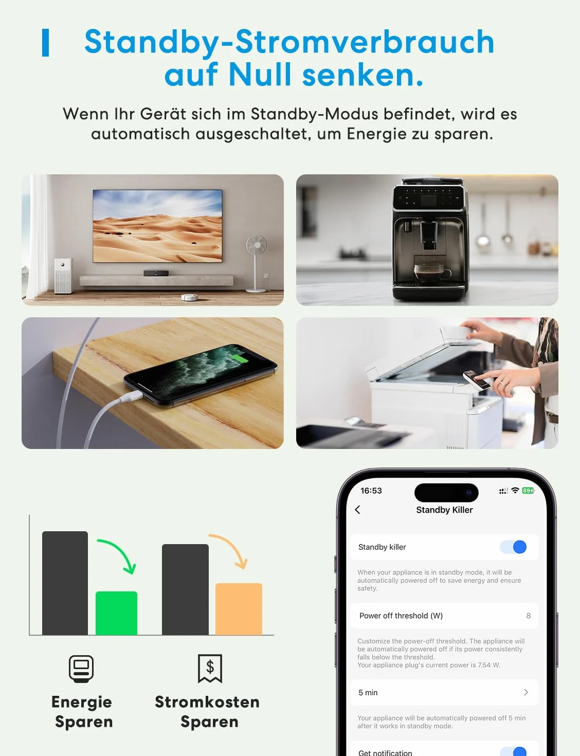 Meross Inteligentna wtyczka z monitorem zasilania, wtyczka Bluetooth Alexa 16A ze zdalnym sterowaniem i głosem, timer, wtyczka WiFi kompatybilna z Alexa, Google Home i SmartThings, 2 szt