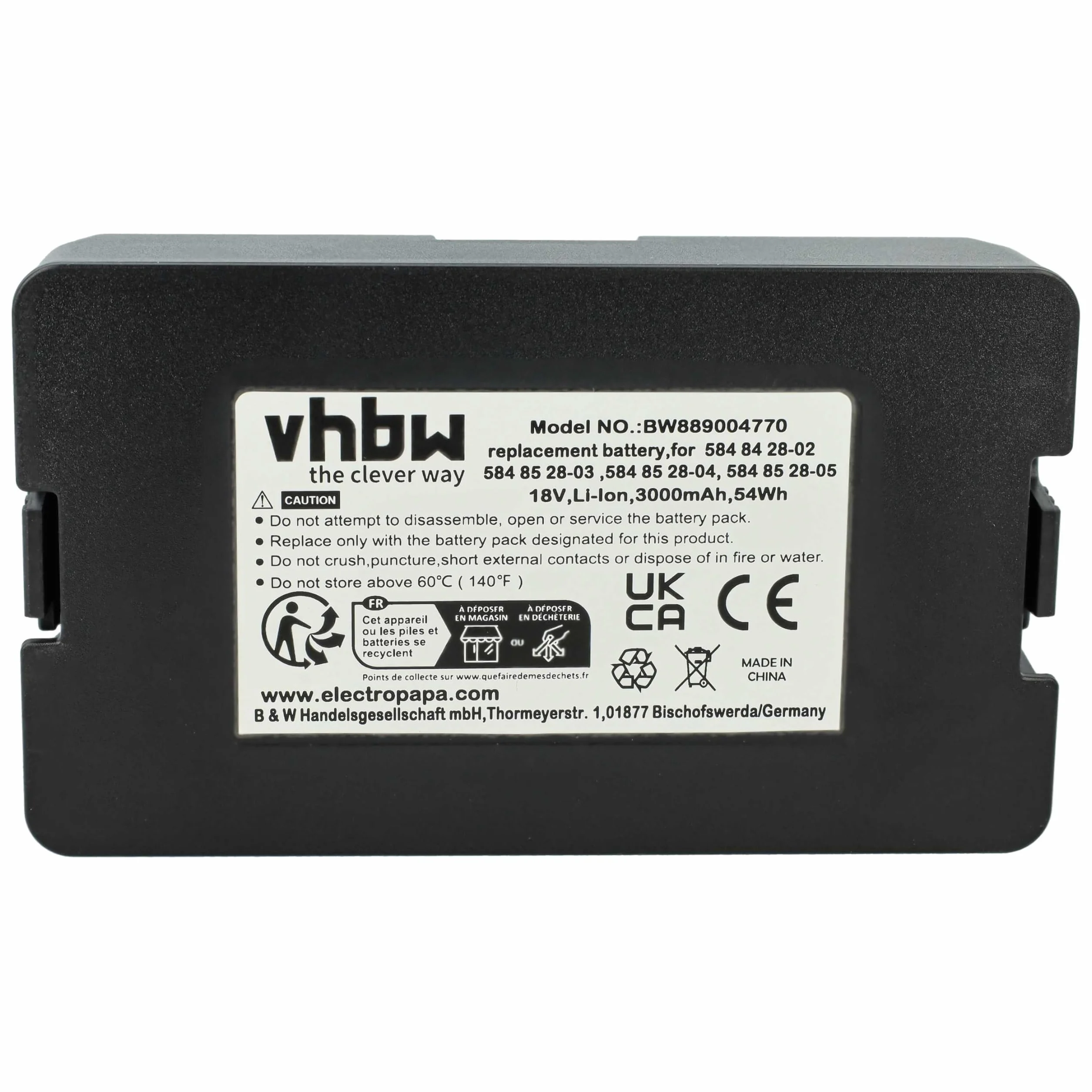 vhbw Akumulator 18V 3Ah Li-Ion do Husqvarna 5848228-01, 5848428-02, 593247201, 584 84 28-02
