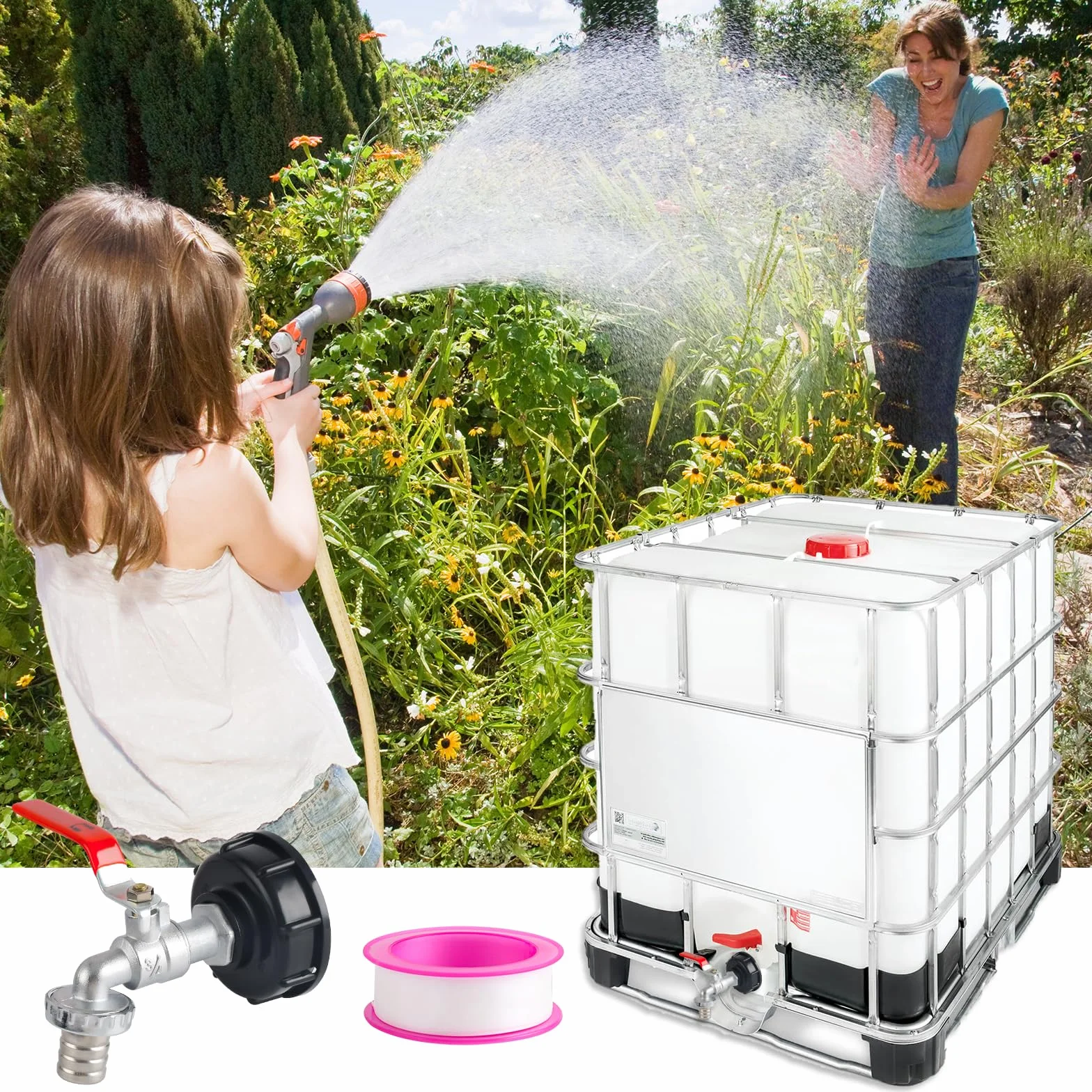Akcesoria do zbiornika IBC 1000 l, kran spustowy 3/4", adapter