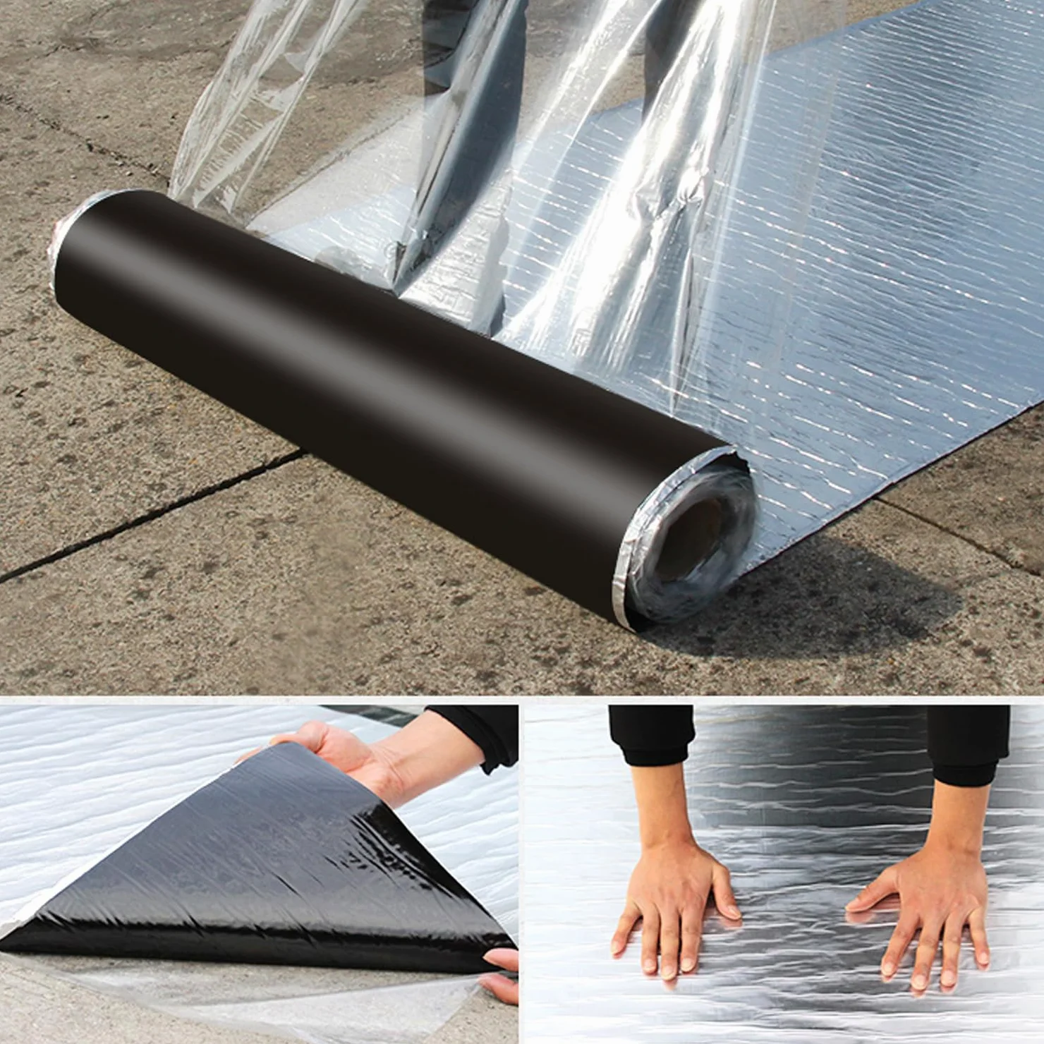 Taśma naprawcza do dachów samoprzylepnych, taśma naprawcza do bitumu, taśma wodoodporna, taśma aluminiowa, odporna na ciepło i zimno(1x2m(3.3x6.6ft))