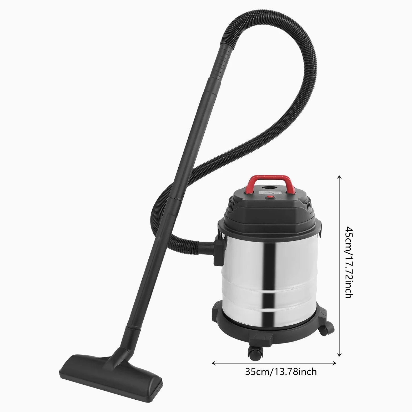 Odkurzacz przemysłowy do odkurzania na mokro i sucho, ze stali nierdzewnej, 1500 W, 20 l, odkurzacz warsztatowy bez worka