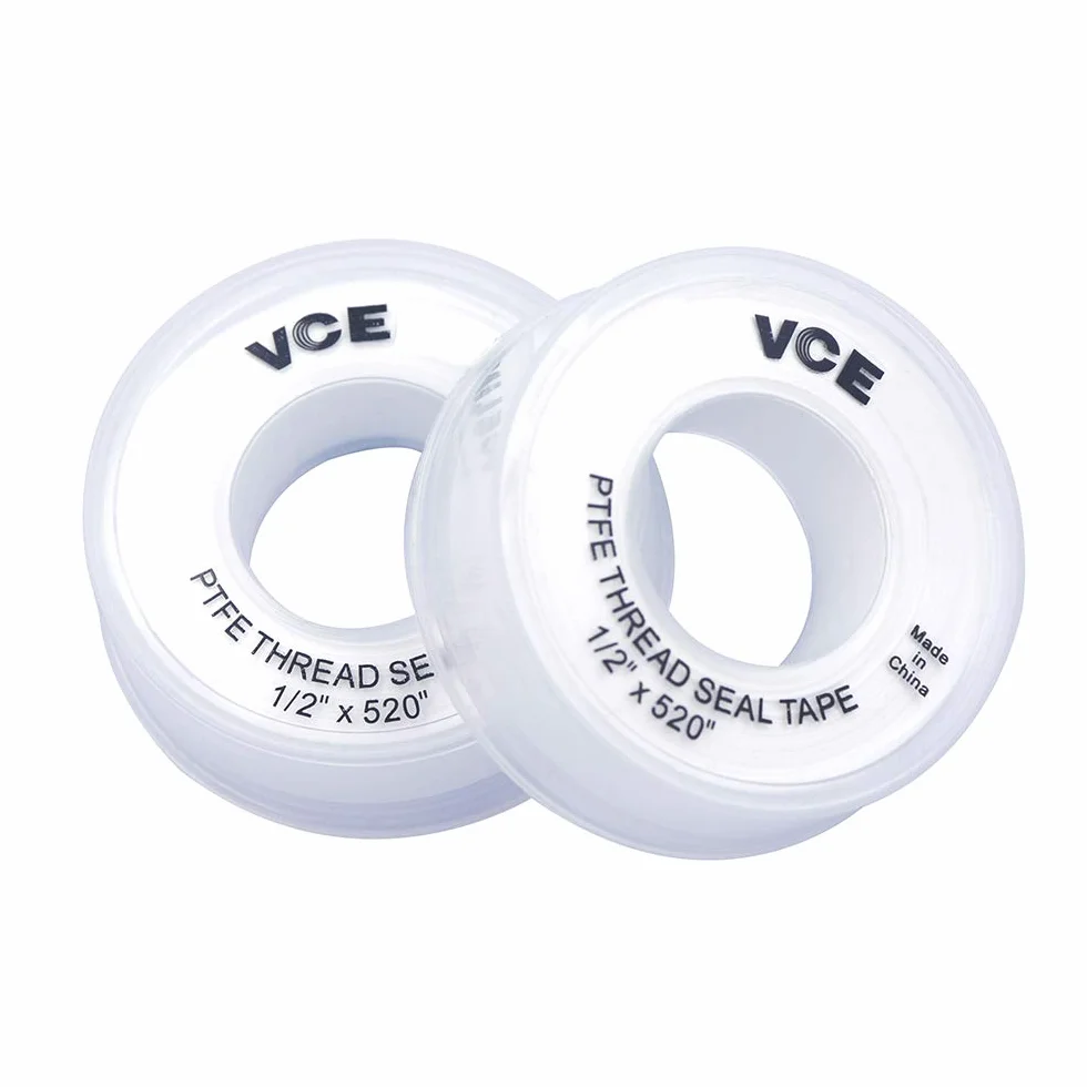 VCE 2-pak PTFE przemysłowa taśma uszczelniająca biała nić taśma uszczelniająca, 12 mm x 13 m