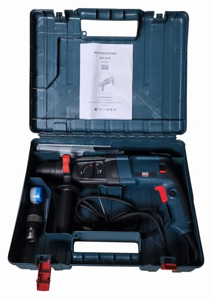 BASS młot udarowo-obrotowy z zestawem wierteł i dłuto SDS plus 2400 W