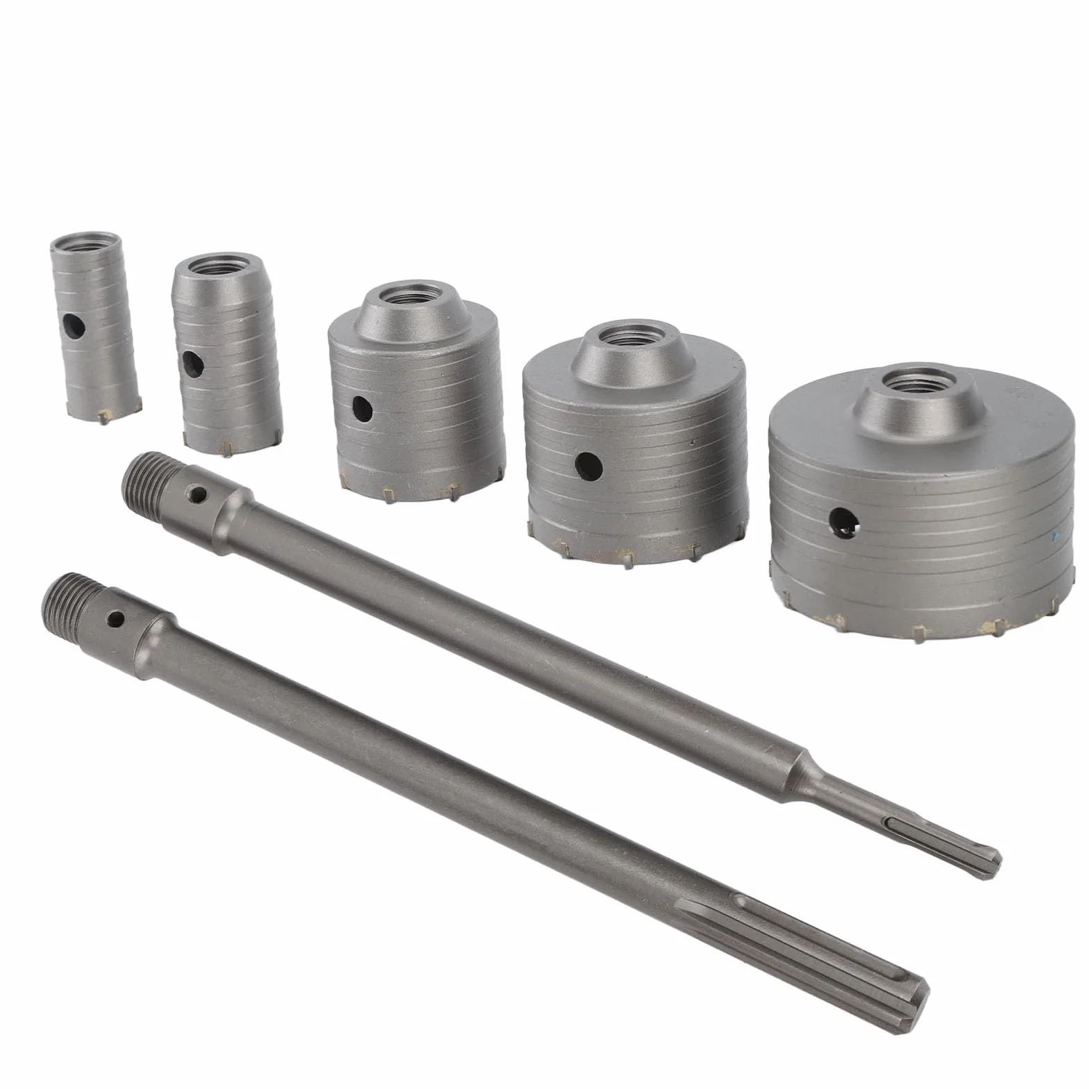 Hyuduo Zestaw wierteł do Otwornic do Betonu SDS Plus SDS Maksymalnie 30mm 40mm 65mm 80mm 100mm Otwieracz Otworów ze Stali Wolframowej ściany Cegła Kamienna