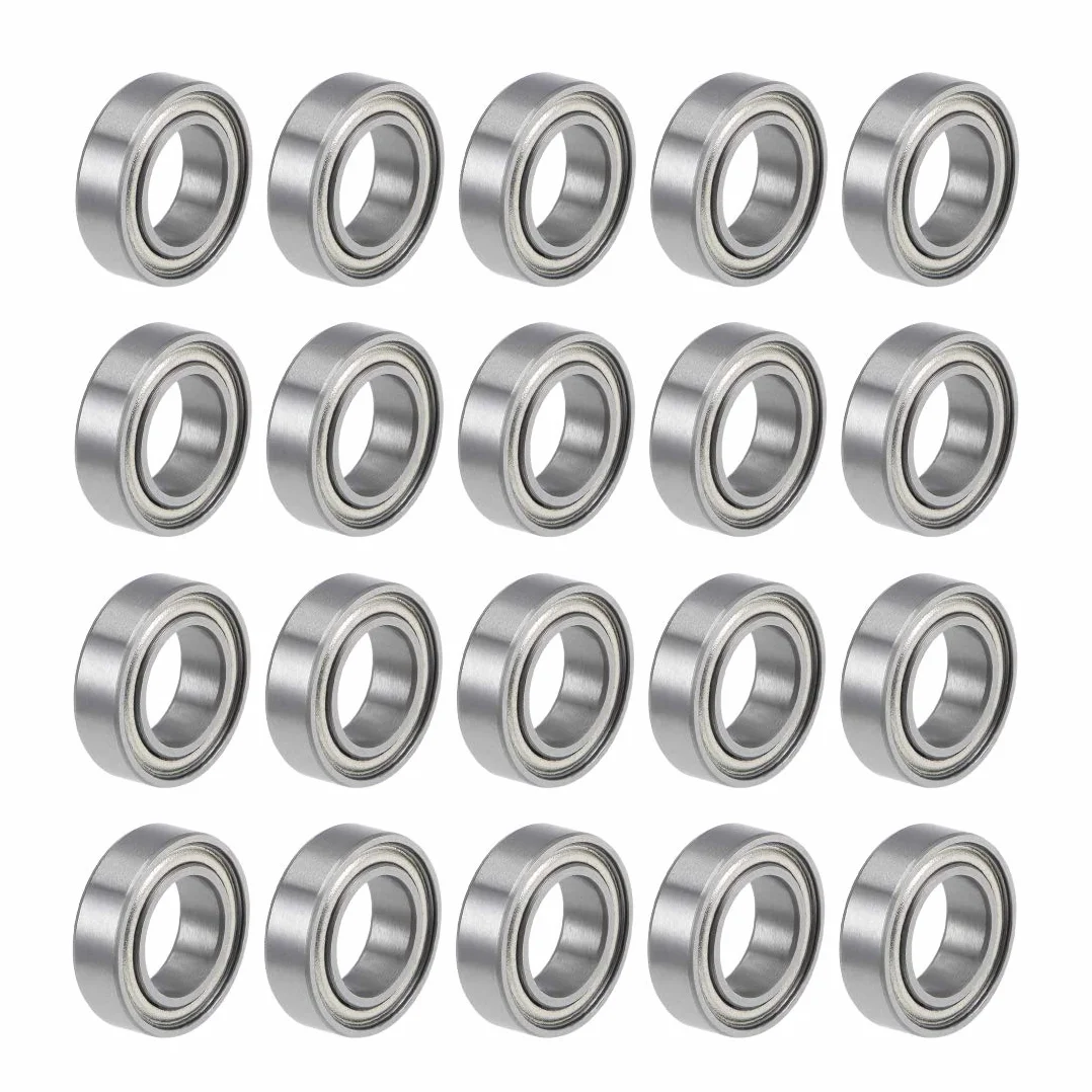 sourcing map 20 sztuk łożysko kulkowe zwykłe MR148ZZ 8 mm średnica wewnętrzna 14 mm średnica zewnętrzna 4 mm otwór podwójnie ekranowany stal chromowana Z2