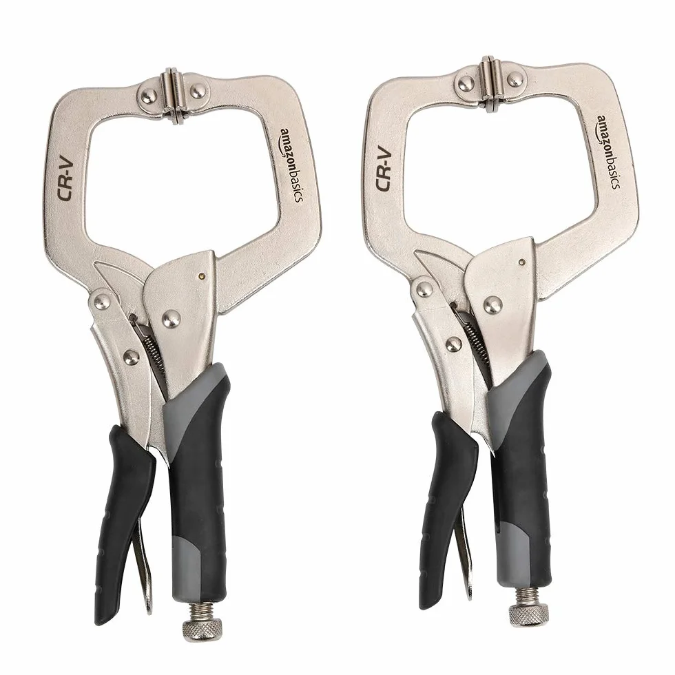 Amazon Basics – zacisk metalowy 28 cm, 2 szt. w kolorze czarnym, srebrnym.