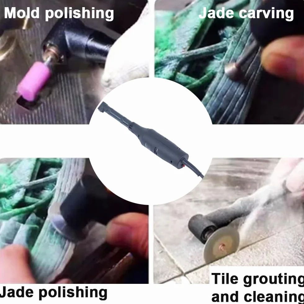 Elektryczna mikroszlifierka kątowa, 10 000 obr./min, 90 stopni, 130 W, wielofunkcyjna mini szlifierka matrycowa, precyzyjne polerowanie, tuleja zaciskowa 3 mm, kompaktowe narzędzie do biżuterii
