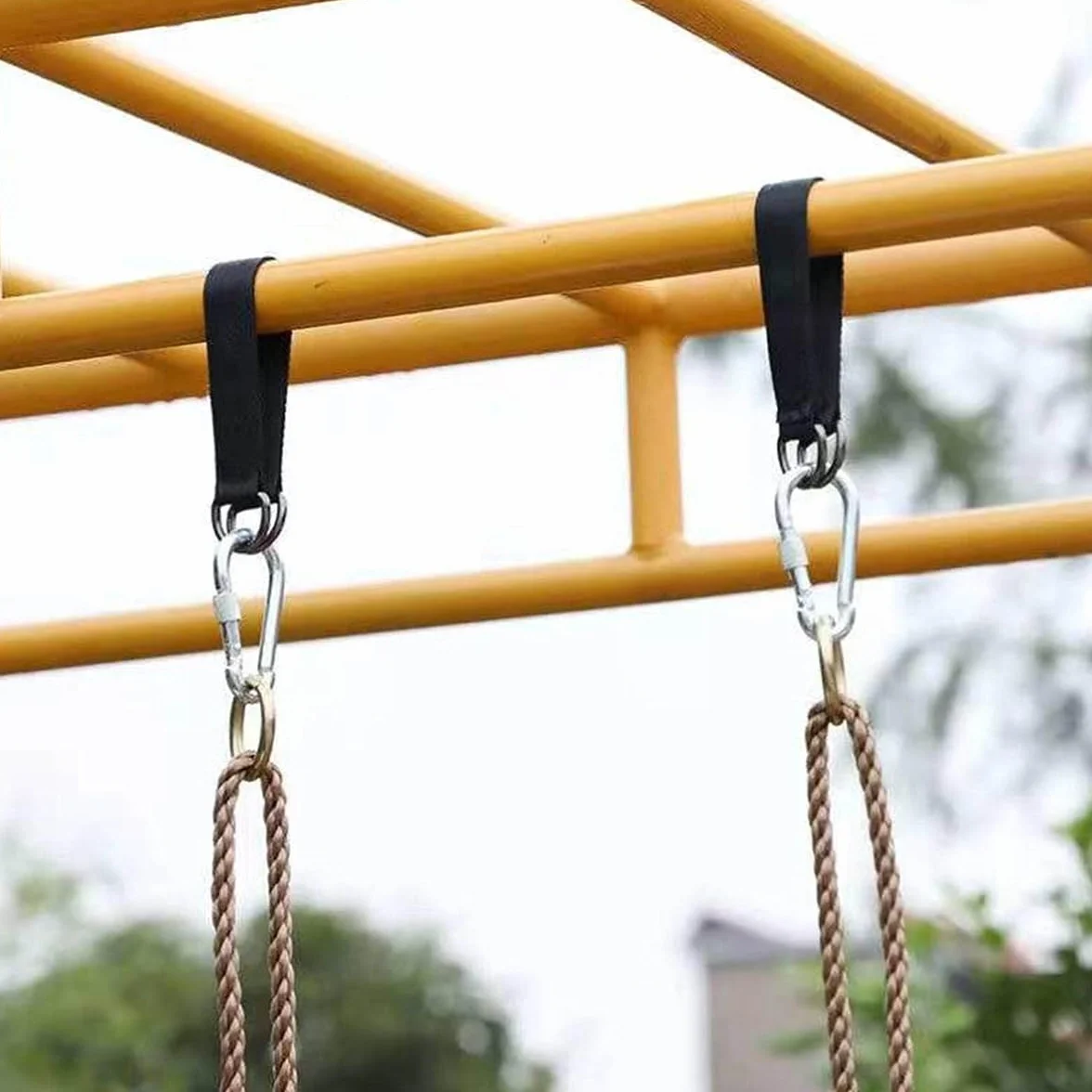 Swing Hanging Kit, 2 sztuki, 30 cm, mocowanie hamaka, mocowanie huśtawki, z 2 karabińczykami do dużych obciążeń i pierścieniami D do huśtawek i hamaków