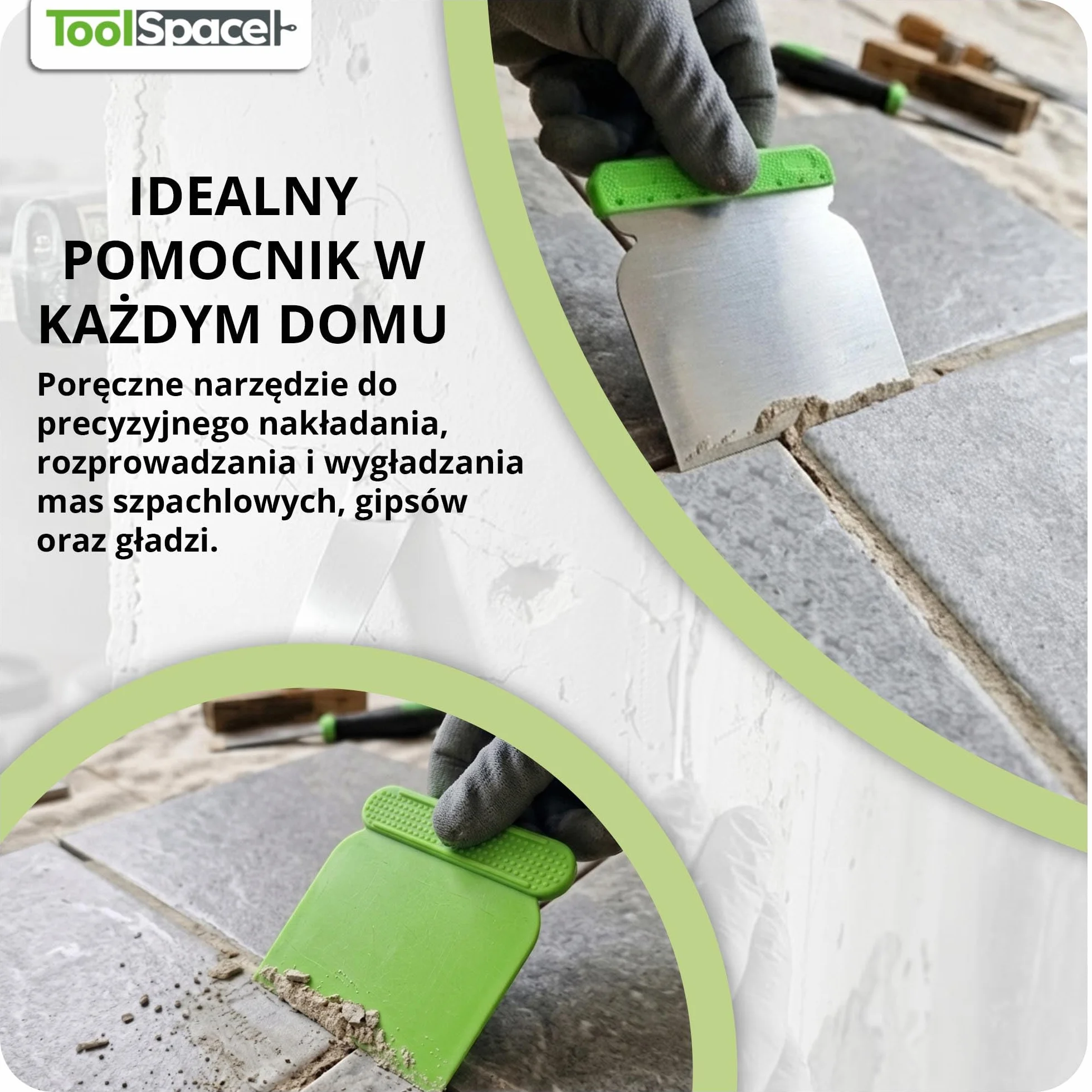 ToolSpace Szpachelka Japońska Elastyczna Zestaw 4 Sztuki Stal Nierdzewna 50 80 100 120 Mm Do Gładzi Szpachlowania Wykończenia Ścian 150 200 Mm Profesjonalny Komplet