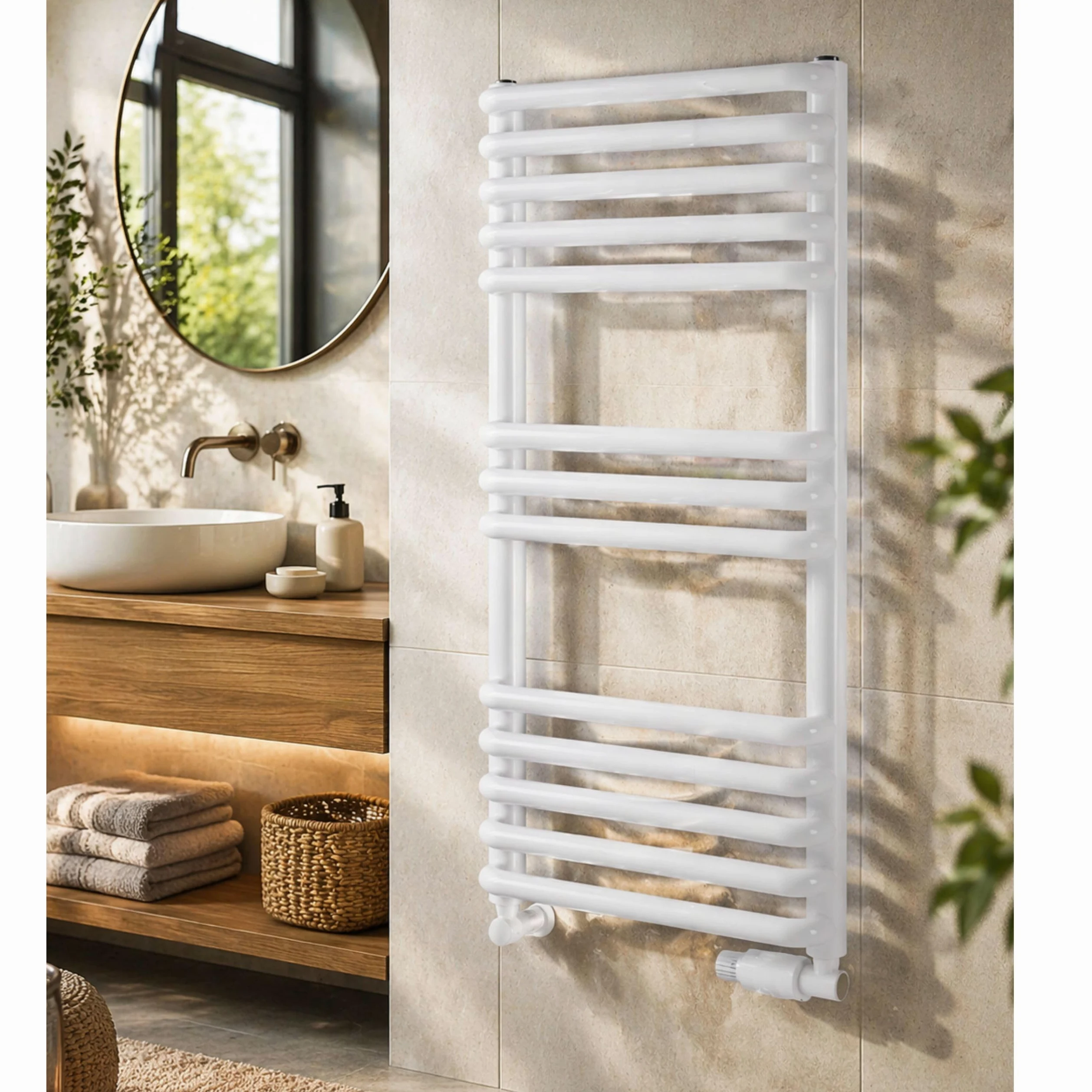 Grzejnik łazienkowy Luxrad Stark 64x30 biały ZBD 310W