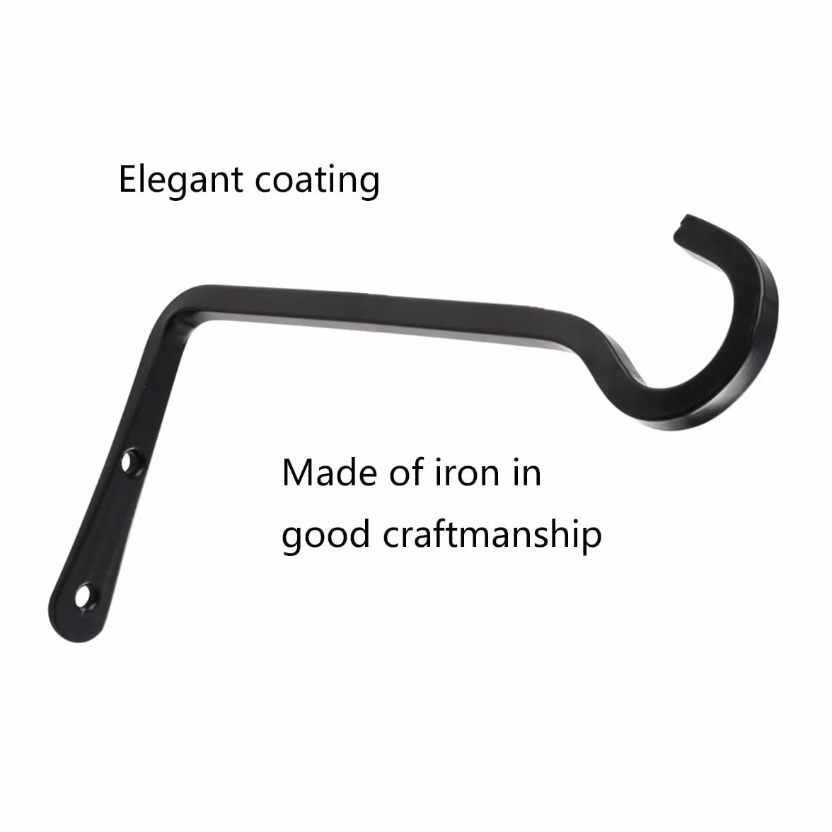 Metalowy hak ścienny 21x10 cm czarny do zawieszania roślin i karmników dla ptaków