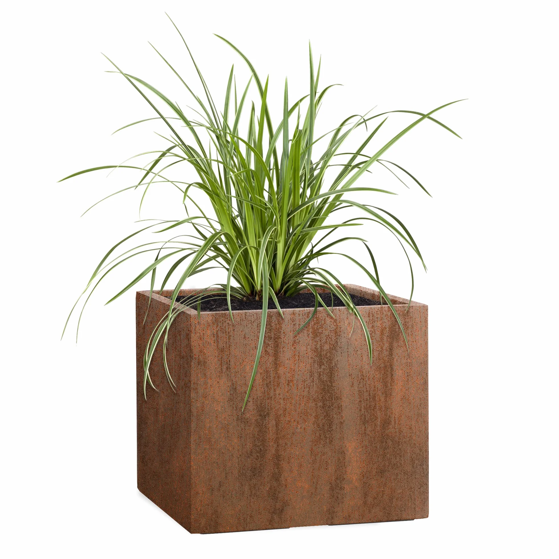 Pflanzwerk Donica z włókna szklanego Cube rdzawa brązowa 30x34x34 cm XXL odporna na mróz UV