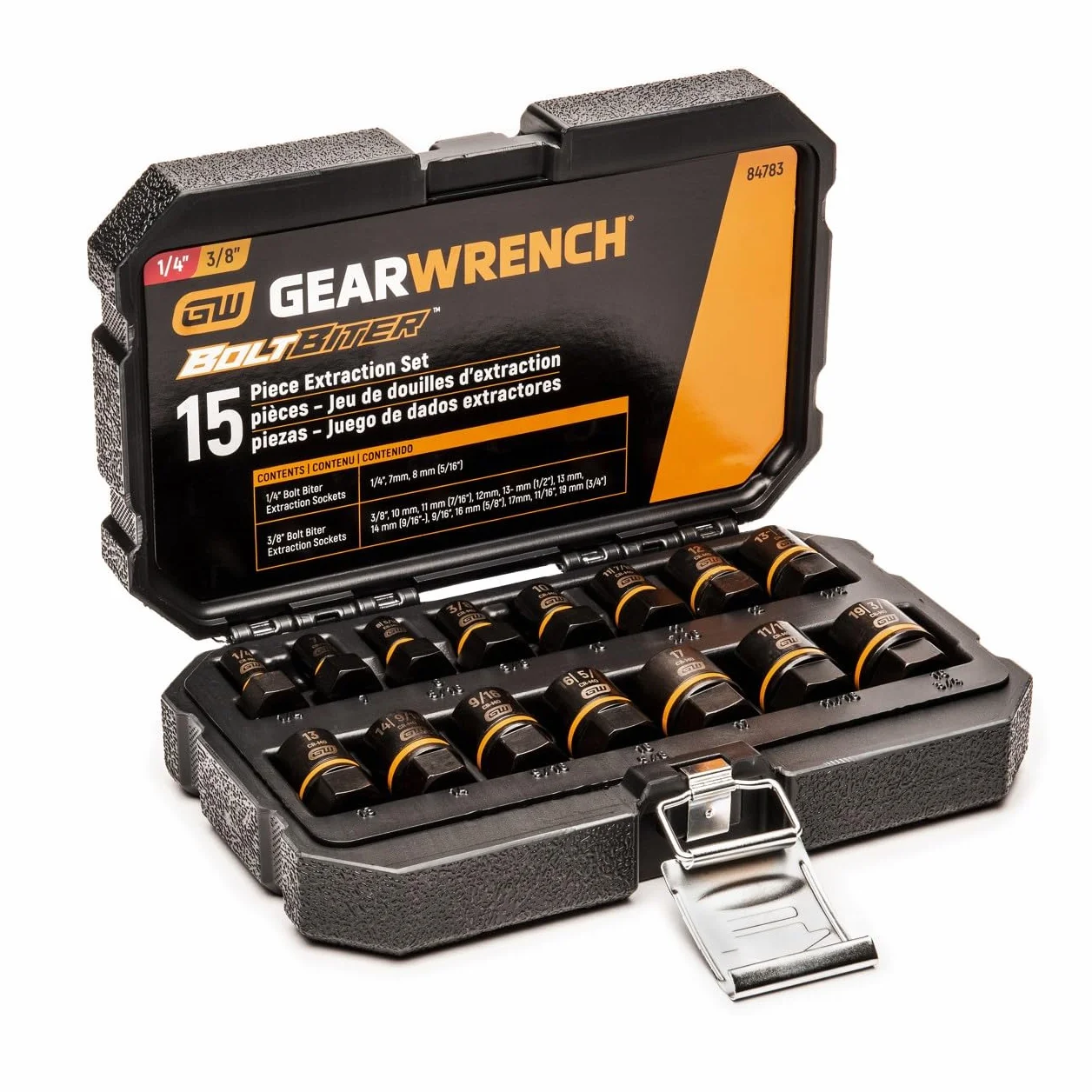 GEARWRENCH 15 Pc. 1/4" & 3/8" Drive Bolt Biter™ Impact Extraction Socket Set - 84783